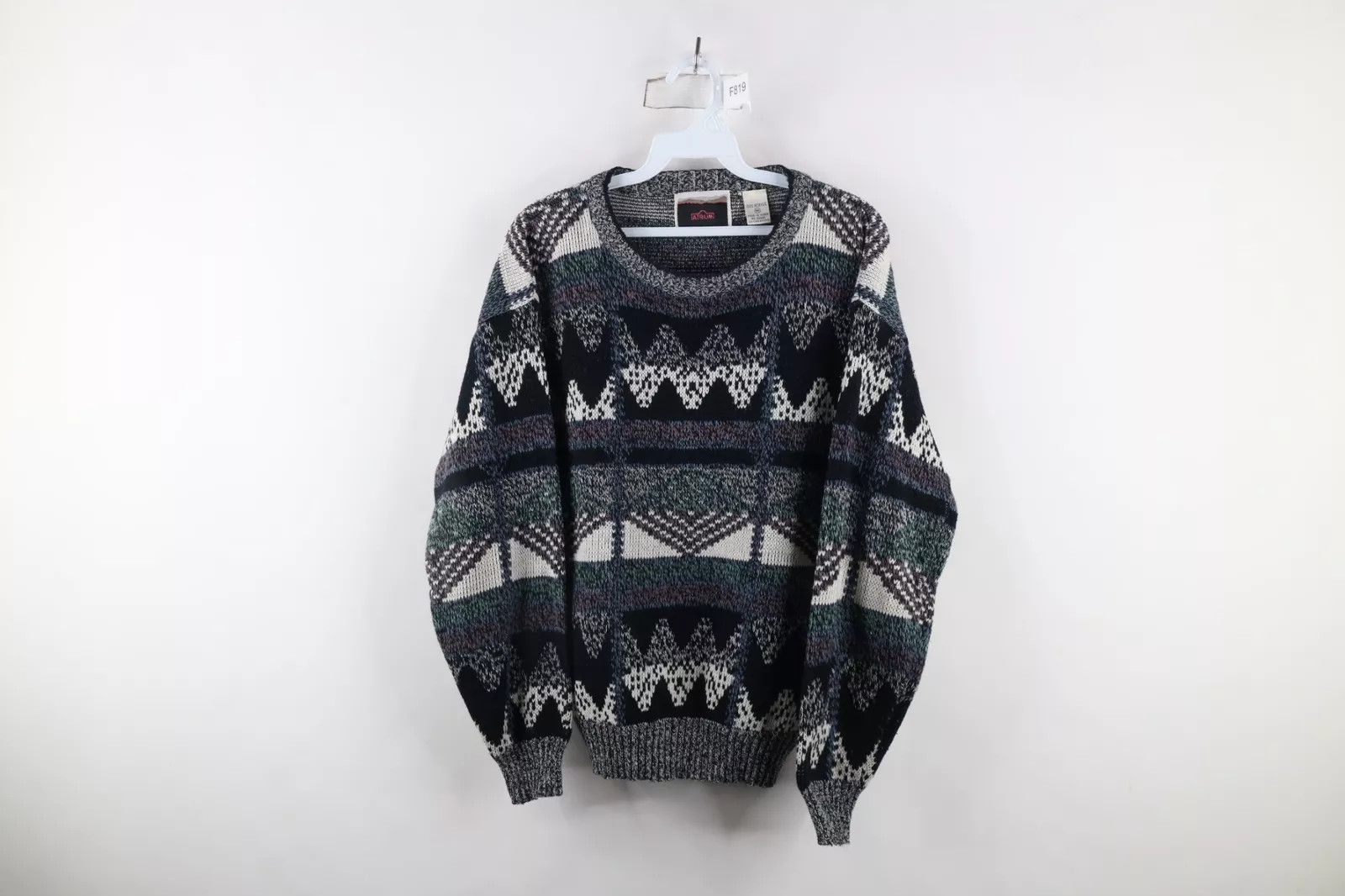 Vintage Vintage 90s Coogi Style Rainbow Geometric Knit Sweater Size M / US 6-8 / IT 42-44 - 1 Thumbnail