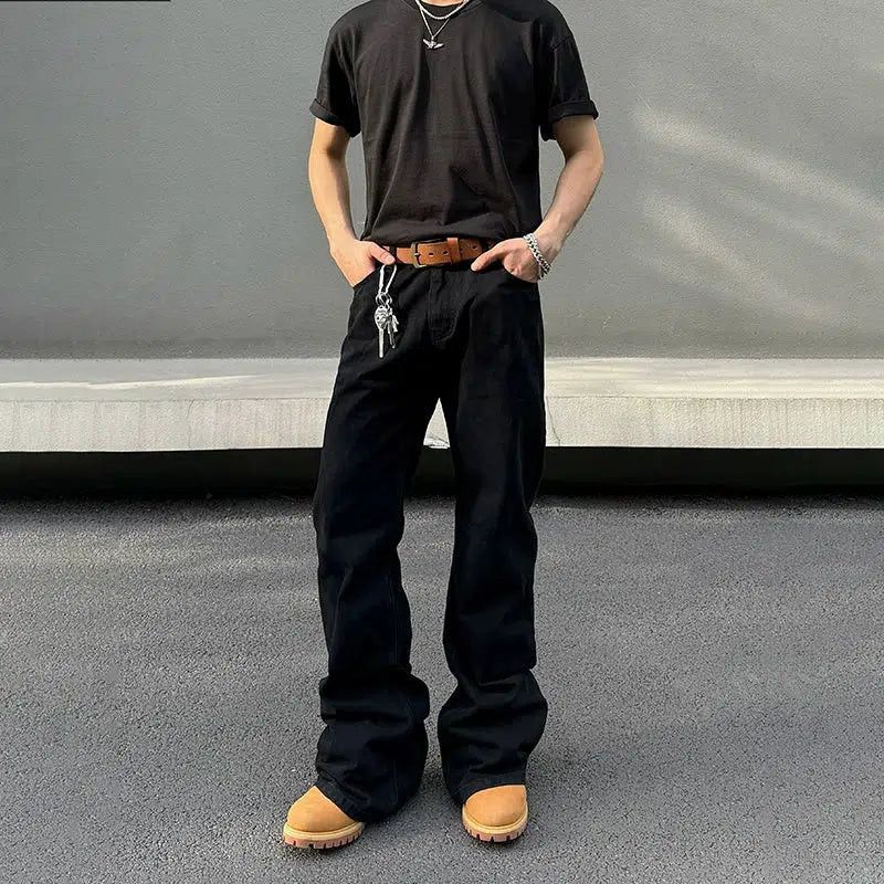 Japanese Brand × Jean Black Distressed Slim Straight Leg Jeans Size US 31 - 2 Thumbnail