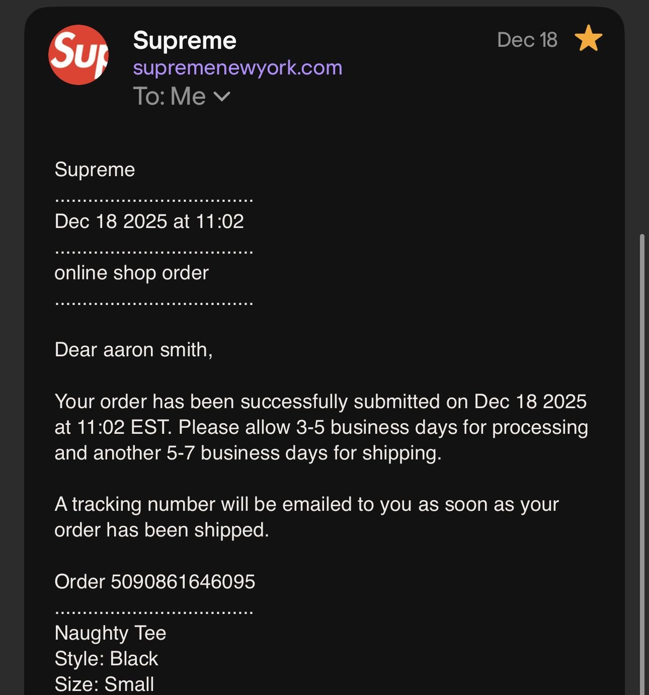 Supreme Supreme Naughty Tee Size US S / EU 44-46 / 1 - 2 Thumbnail