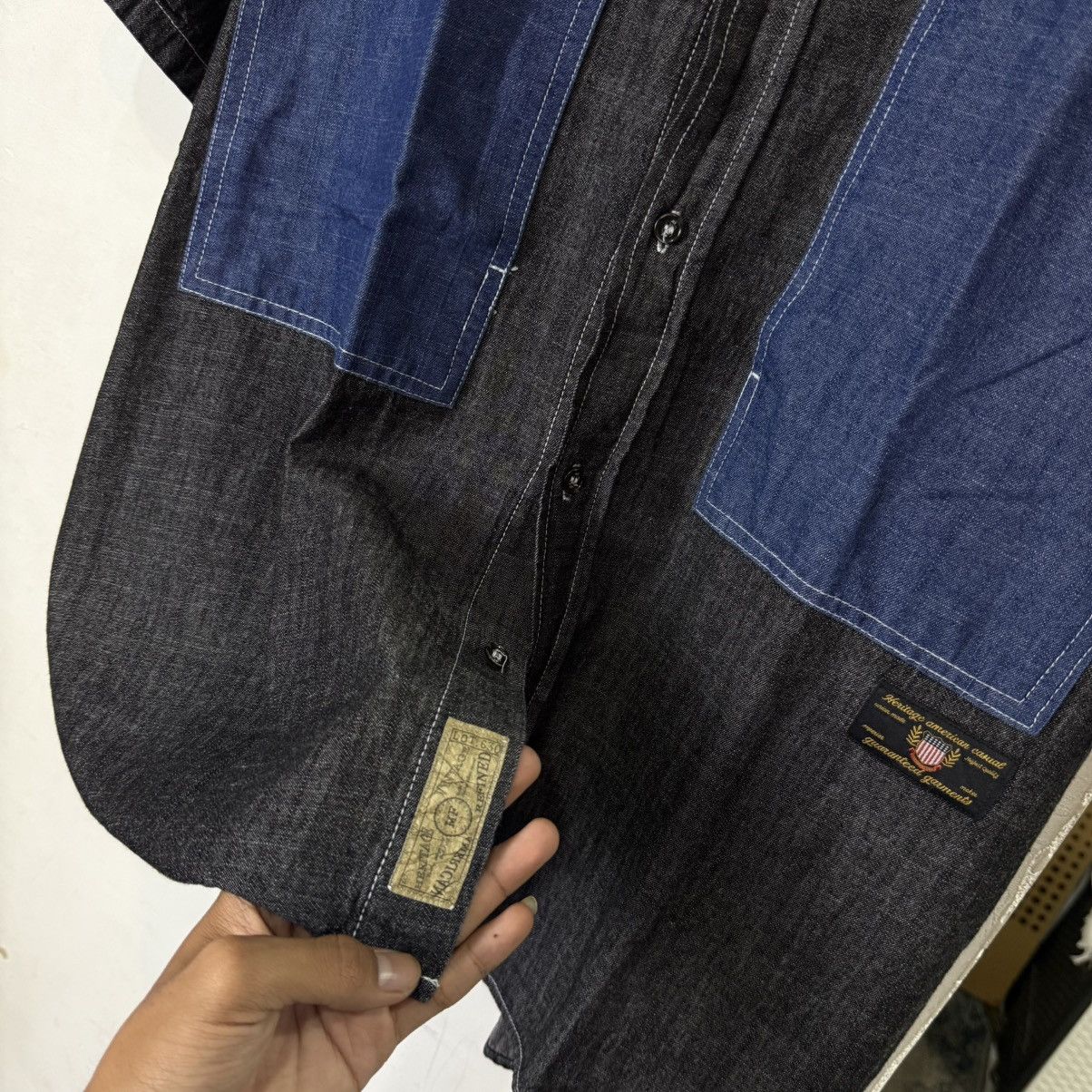 Japanese Brand Monoflow pocket shirt chambray Size US L / EU 52-54 / 3 - 4 Thumbnail