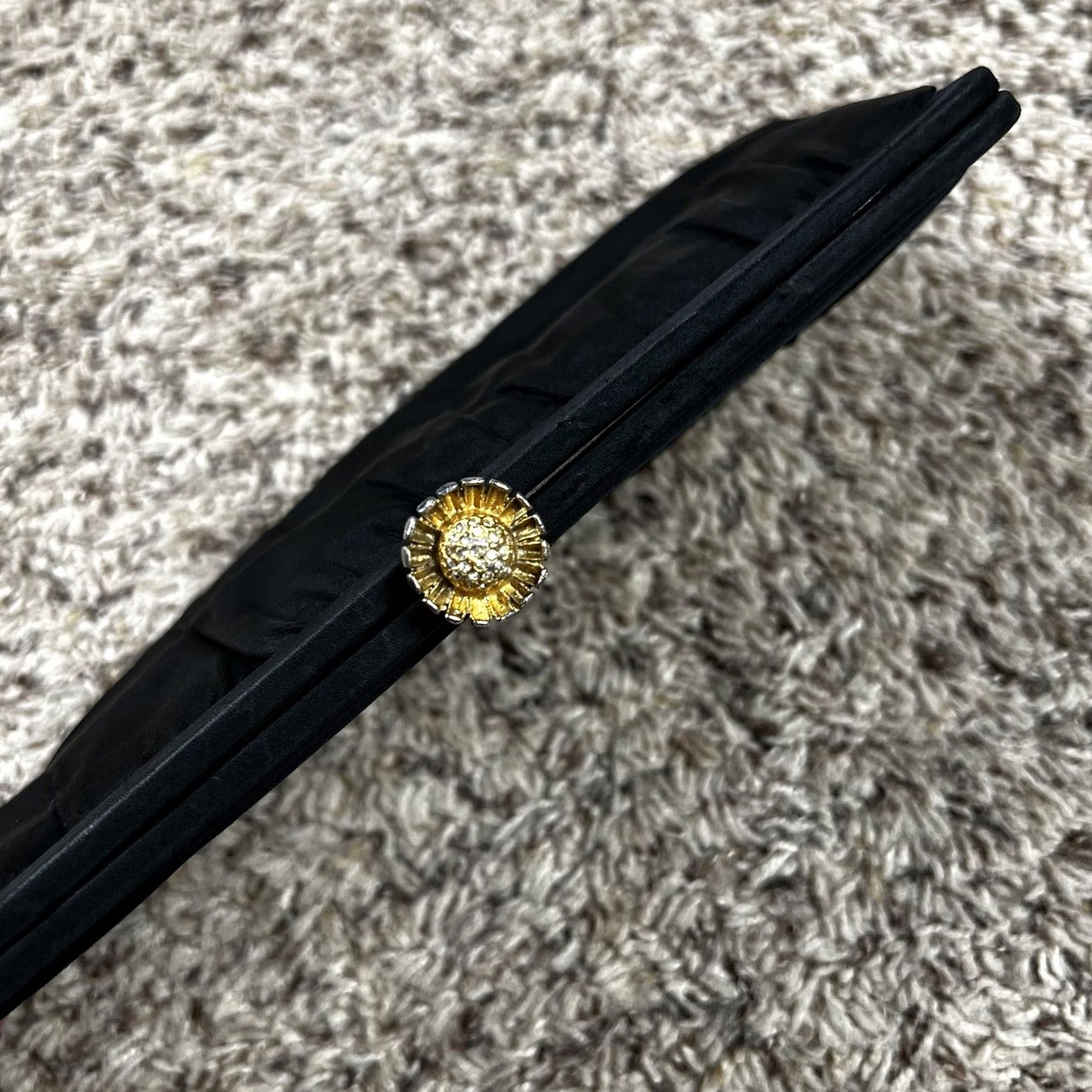 Vintage VINTAGE Satin Bag Clutch Purse Wedding Prom Evening Formal Chain Rhinestone Clutch Purse Small Black Womens Size ONE SIZE - 4 Thumbnail