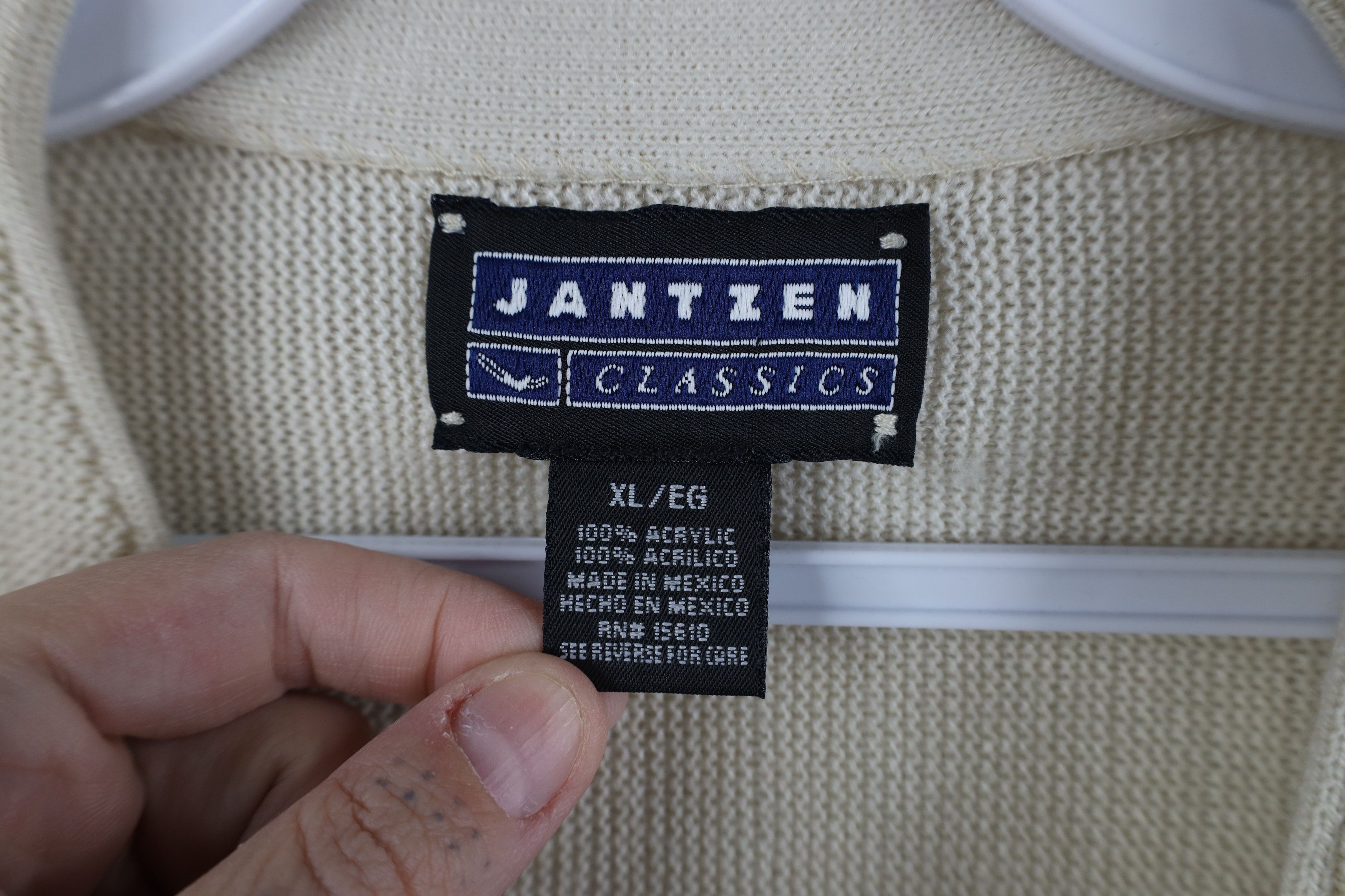 Vintage Vintage 90s Streetwear Cardigan Sweater Beige Khaki Acrylic Size US XL / EU 56 / 4 - 6 Thumbnail