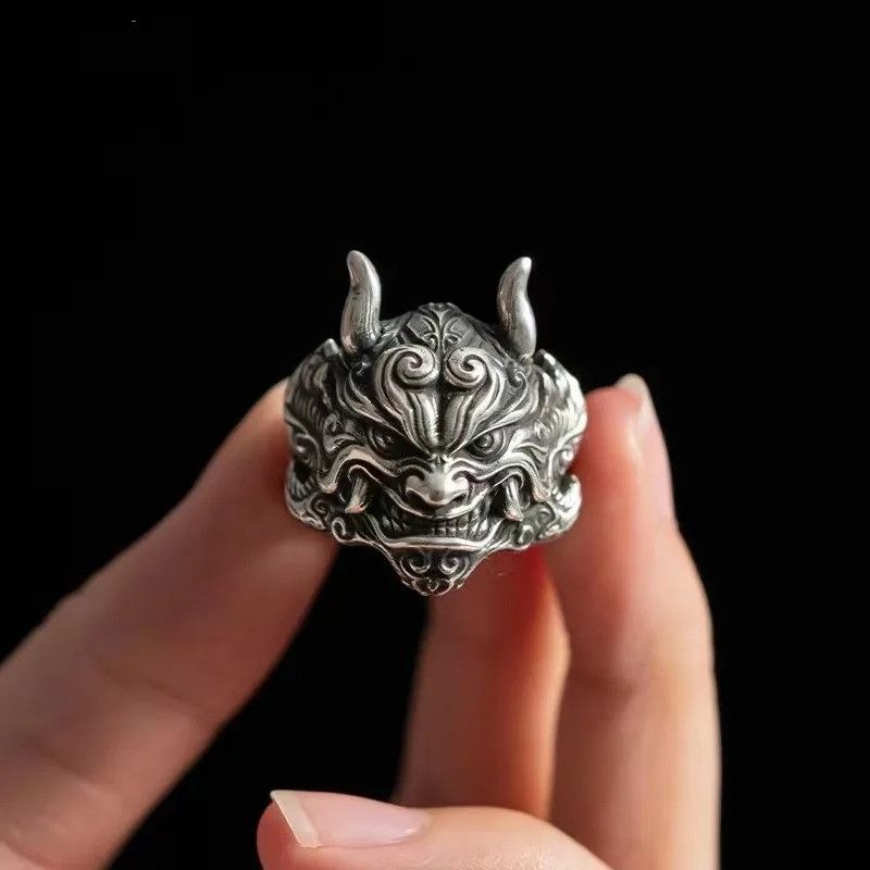 Jewelry × Vintage Retro Dragon Mask Ring Size ONE SIZE - 2 Thumbnail