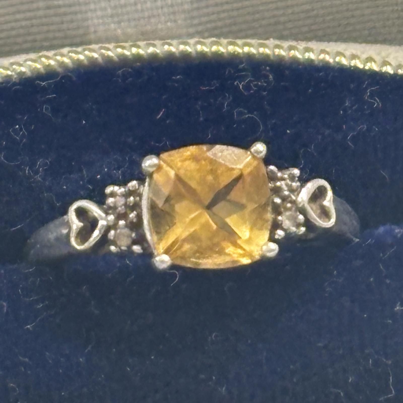 Other Vtg 90s Citrine Sterling ring with heart details sz 6.25 Size ONE SIZE - 2 Thumbnail