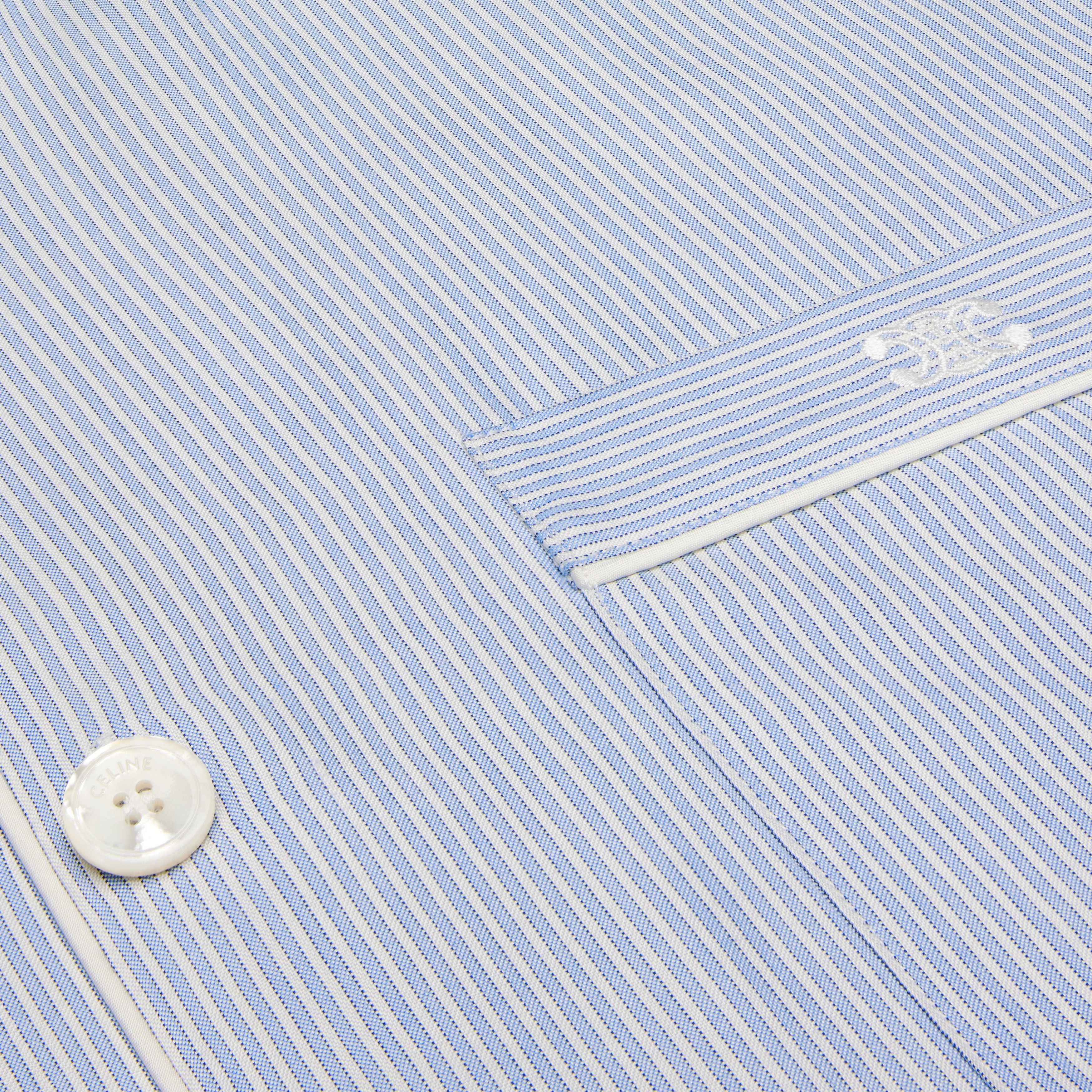 Celine o1w1db10925 2C17B071X Pajama Shirt in Light Blue Size M / US 6-8 / IT 42-44 - 3 Thumbnail