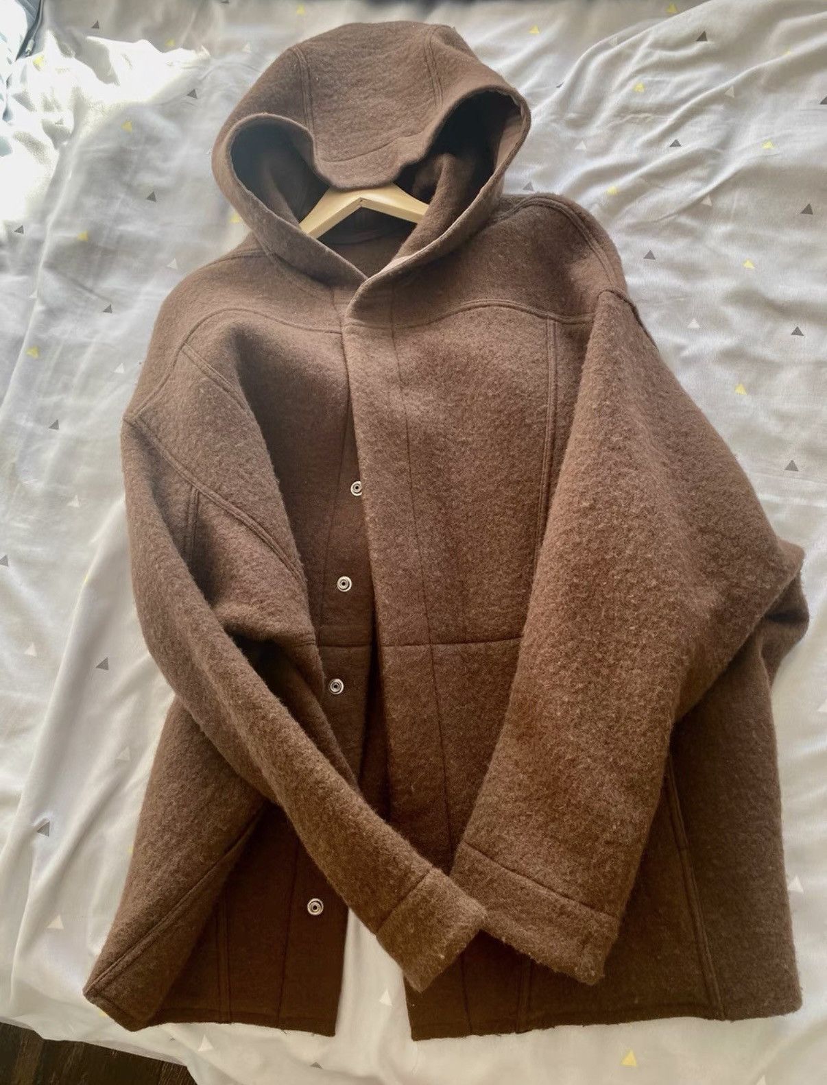 Rick Owens Rick Owens Mainline Men's Brown Wool Cape-Coat Size US M / EU 48-50 / 2 - 1 Thumbnail