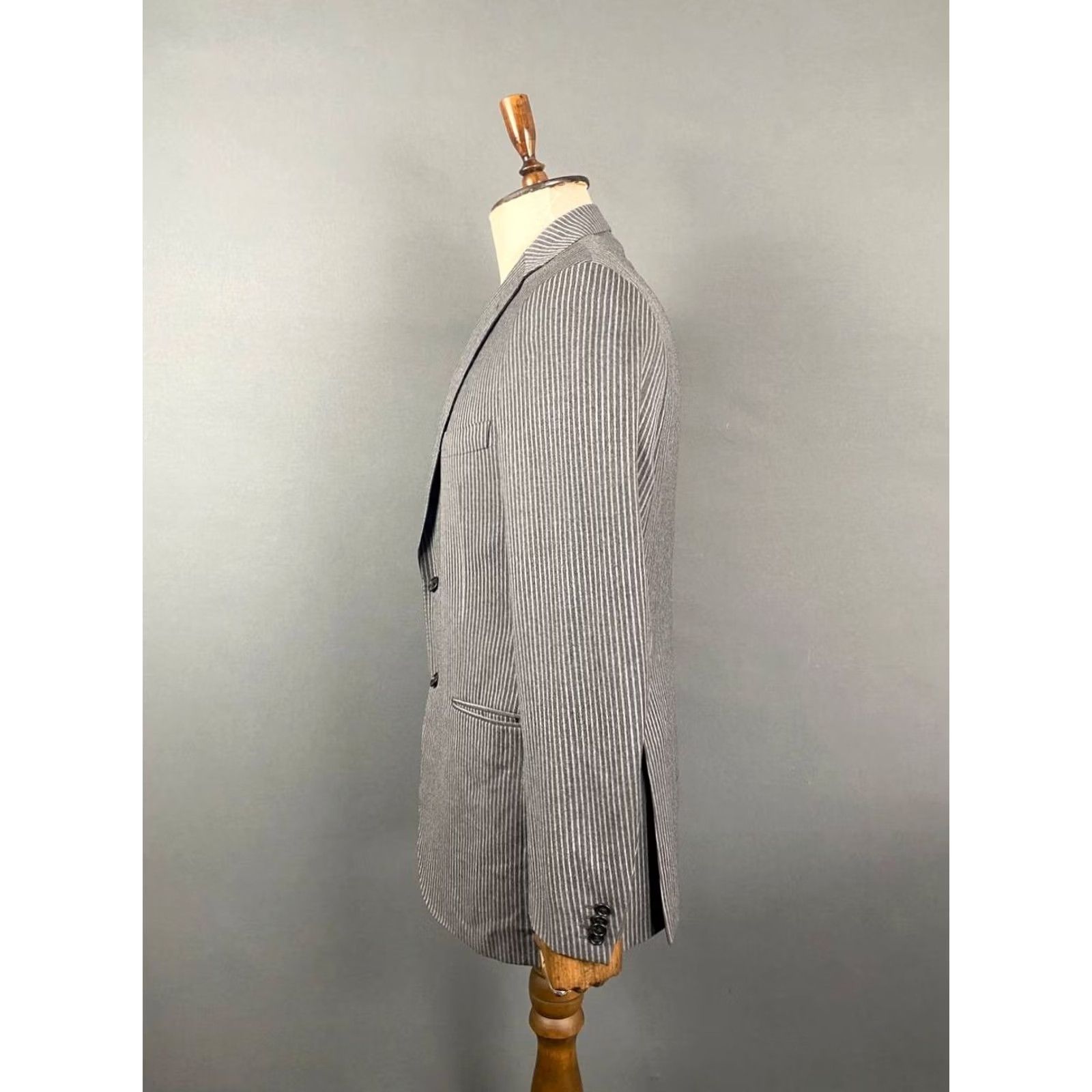 Corneliani Corneliani Blazer Jacket Striped Wool Gray L Regular Mens Jacket Size US L / EU 52-54 / 3 - 4 Thumbnail