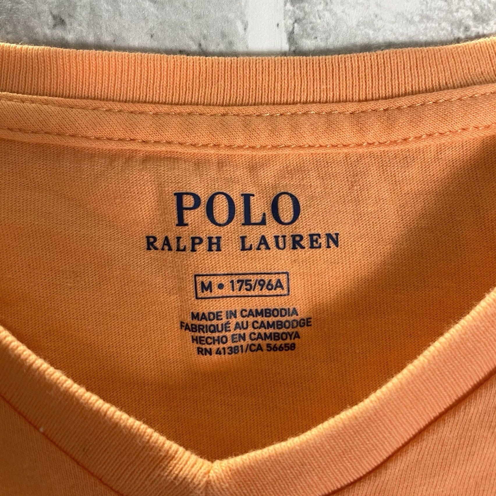 Ralph Lauren POLO RALPH LAUREN VINTAGE V-NECK TEE MEN'S ORANGE SIZE M Size US M / EU 48-50 / 2 - 4 Thumbnail