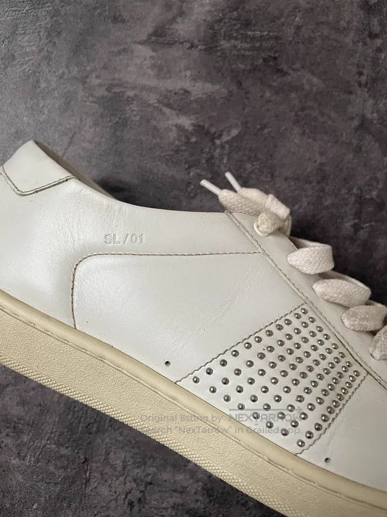 Saint Laurent Paris Saint Laurent Paris White stud low-top flat shoes Size US 7.5 / EU 40-41 - 6 Thumbnail