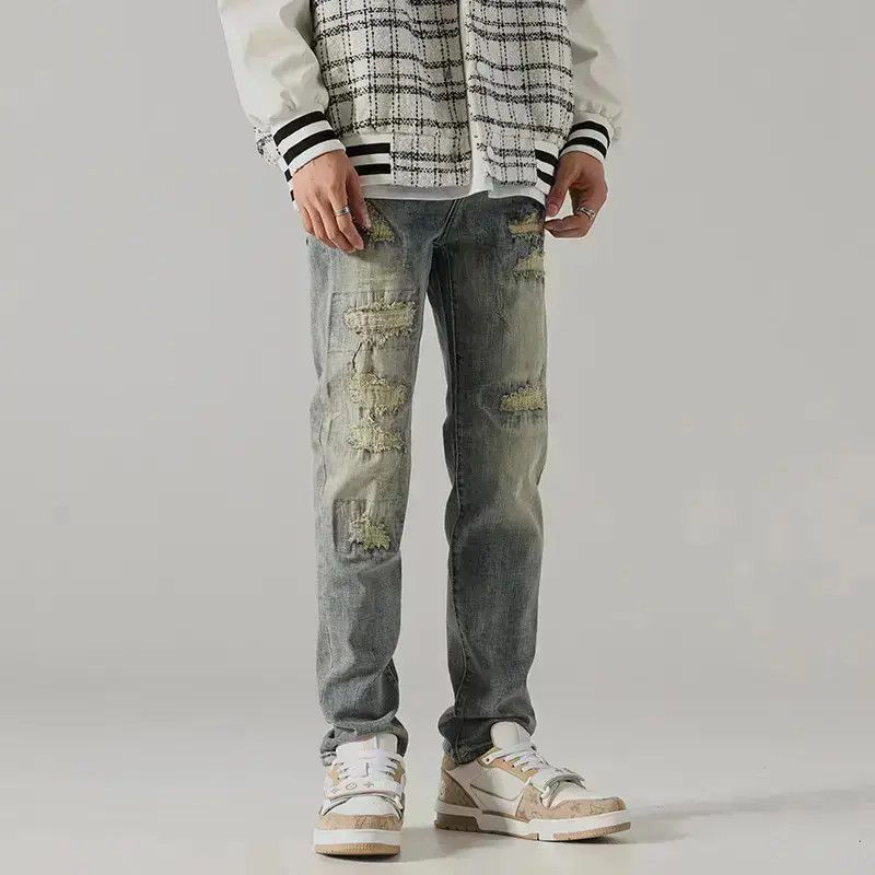 Japanese Brand Retro washed slim fit straight leg jeans Size US 32 / EU 48 - 2 Thumbnail