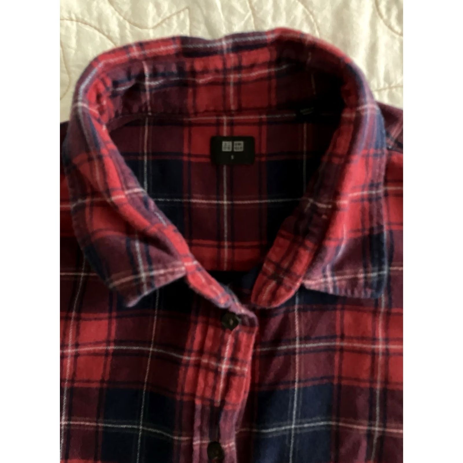 Uniqlo Uniqlo Button-Up Shirt Women S Multicolor Plaid Flannel Long Sleeve Pocketed Size S / US 4 / IT 40 - 2 Thumbnail