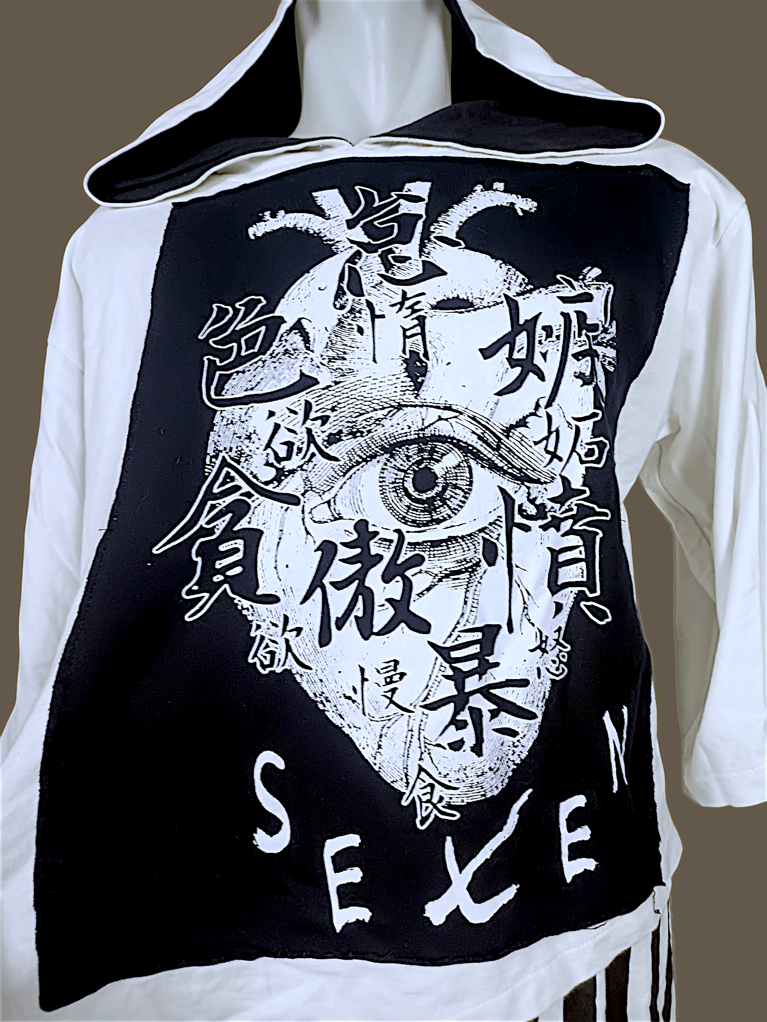 Japanese Brand Harajuku Seven Eye Heart Stripes Double Layer hoodie Size US XXL / EU 58 / 5 - 3 Thumbnail