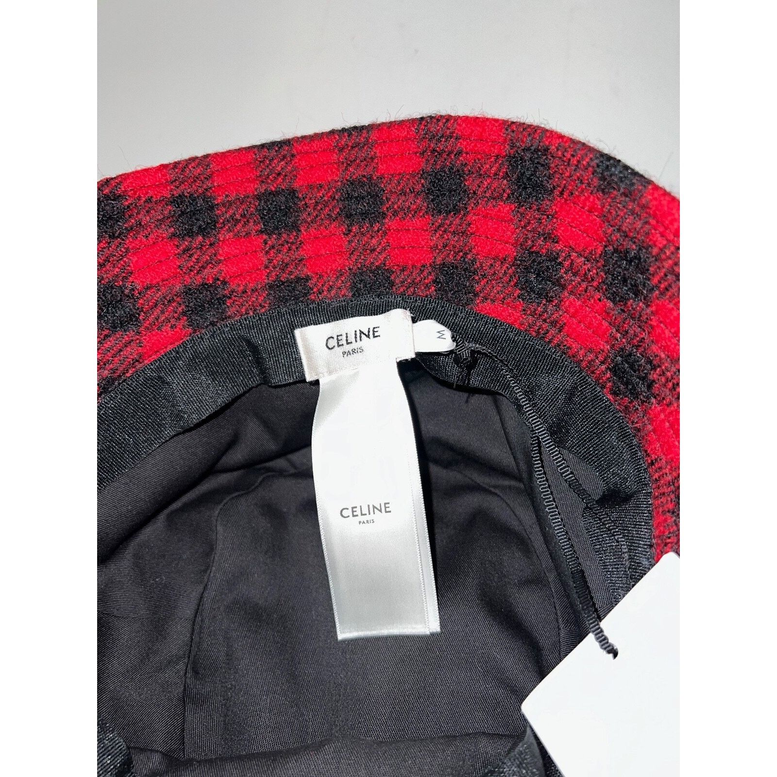 Celine Celine Paris Checkered Check Wool Sun Fall Bucket Hat M Size ONE SIZE - 10 Thumbnail