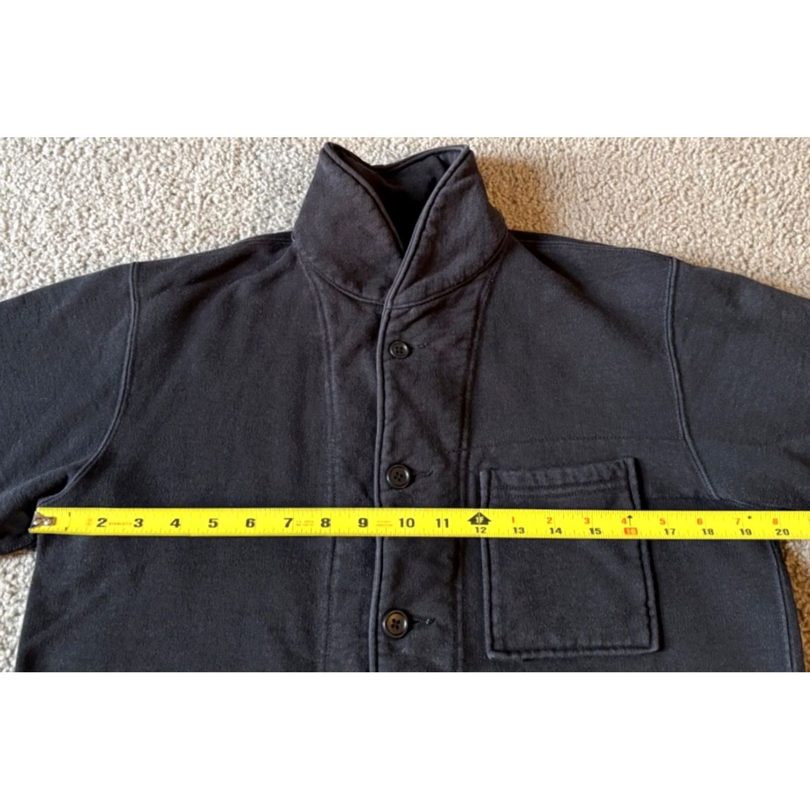 Engineered Garments Engineered Garments Men's Cotton Button Front Shawl Collar Jacket - Small - Black - Knit - Button - Regular Fit Size US S / EU 44-46 / 1 - 4 Thumbnail