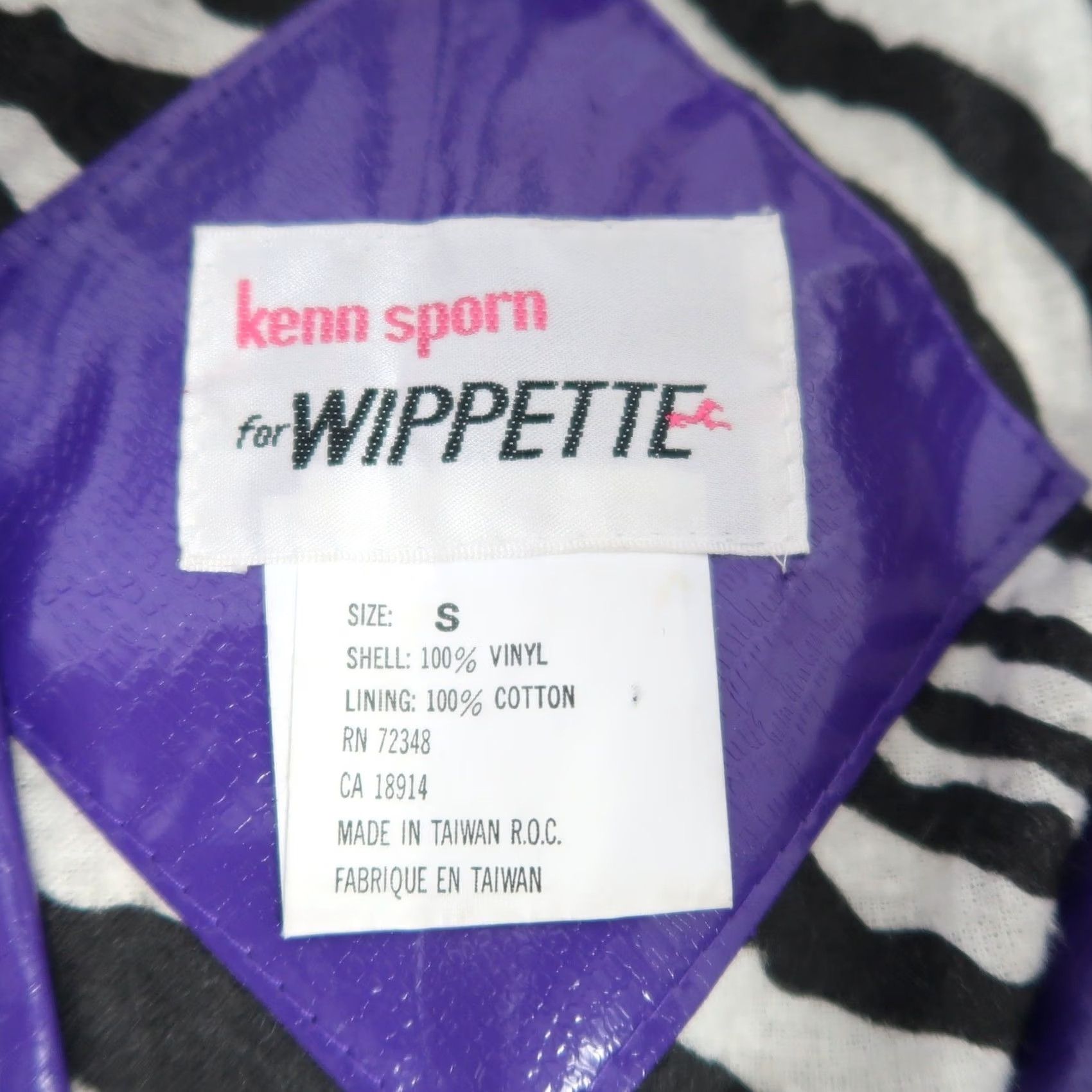 Vintage VINTAGE Kenn Sport Wippette Coat Jacket Purple Vinyl Mid-Length Women's S 80s Overcoat Fall Winter Spring Size S / US 4 / IT 40 - 5 Thumbnail