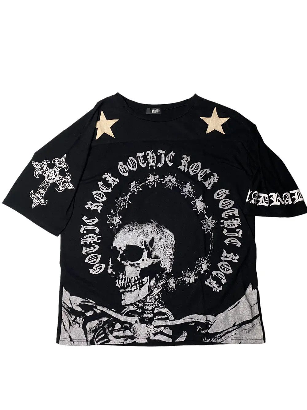If Six Was Nine 2000's Glad News Star Skull Cross Shirt Size US XL / EU 56 / 4 - 2 Thumbnail