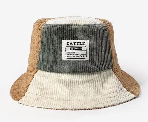 Other Y2k corduroy patchwork bucket hat Size ONE SIZE - 1 Thumbnail