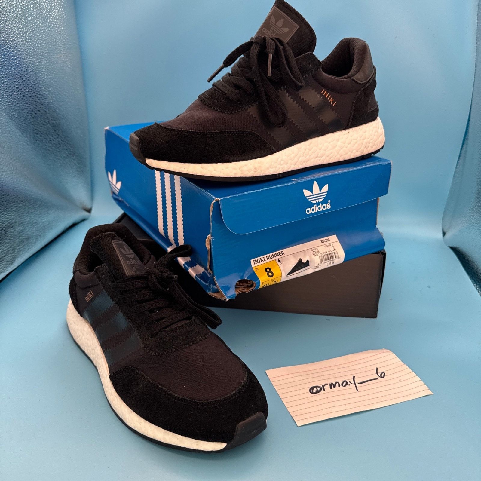 Adidas adidas Iniki Runner Core Black m8 w9.5 Size US 8 / EU 41 - 1 Thumbnail