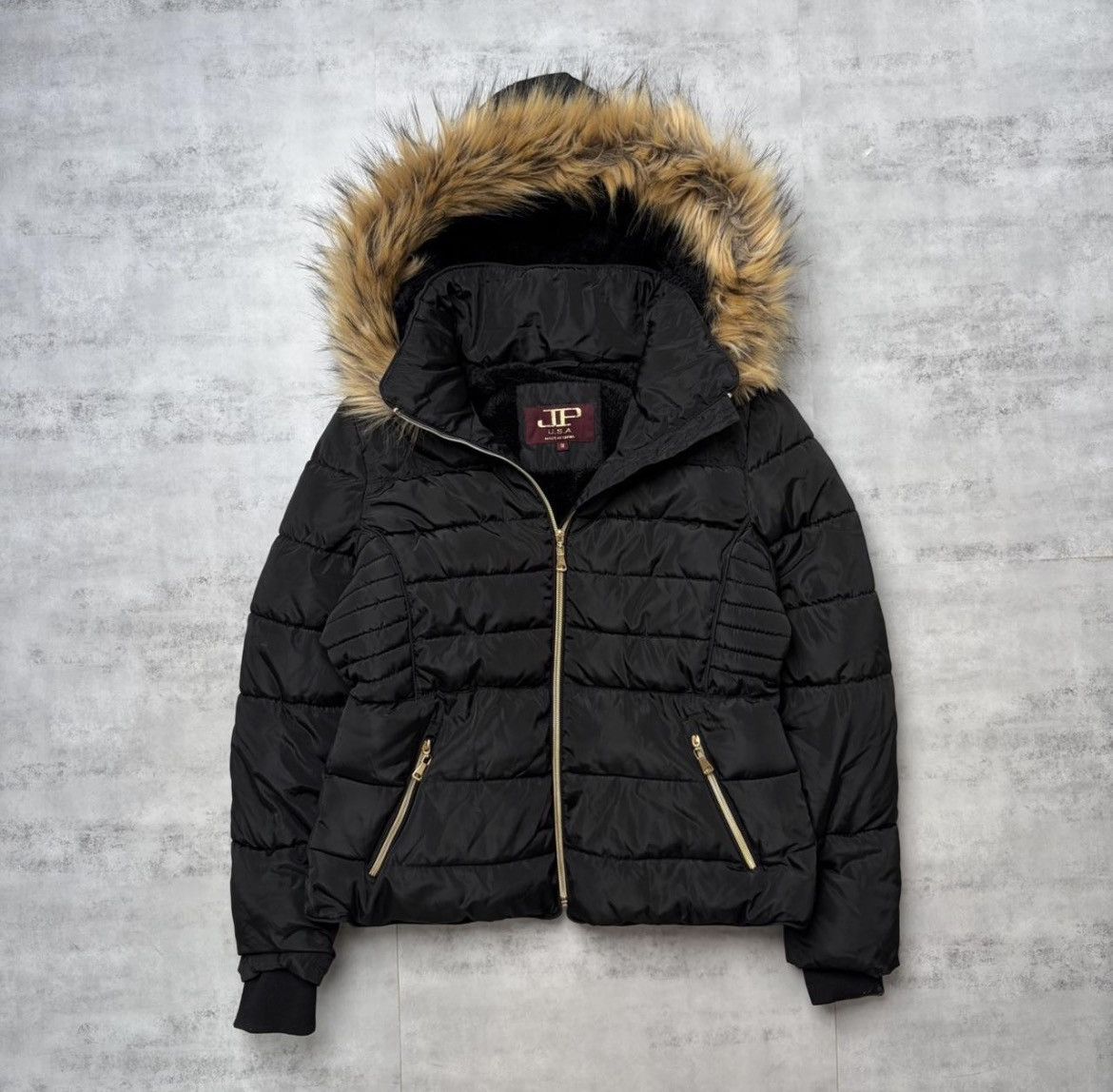 Other Y2K Black JP USA Grunge Faux Fur Hooded Puffer Jacket Size M / US 6-8 / IT 42-44 - 1 Thumbnail