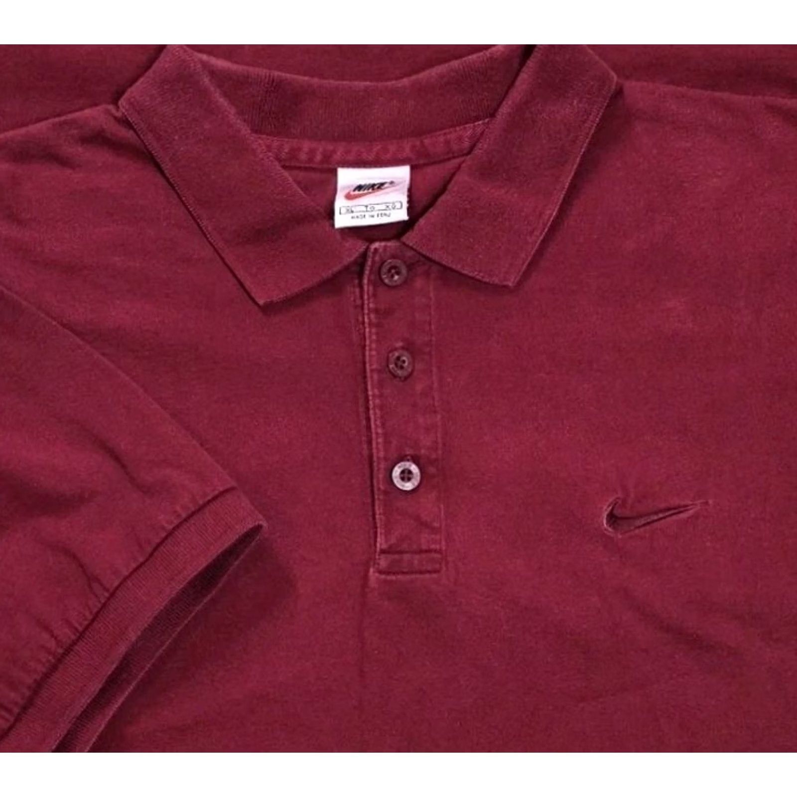 Nike VINTAGE Nike Polo Shirt Mens XL Maroon Swoosh Embroidered Short Sleeve 90s Size US XL / EU 56 / 4 - 2 Thumbnail