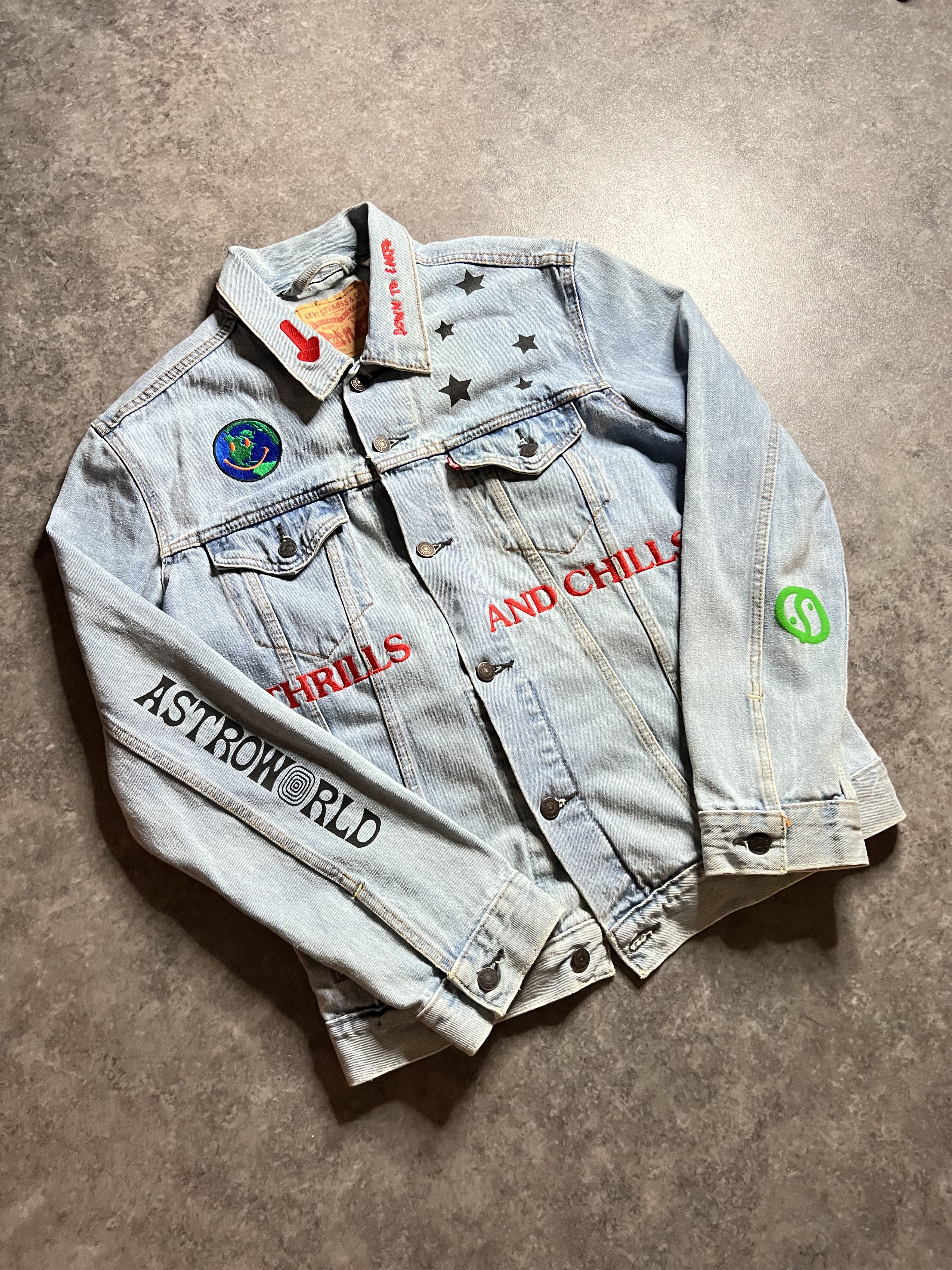 Astroworld levis denim jacket clearance