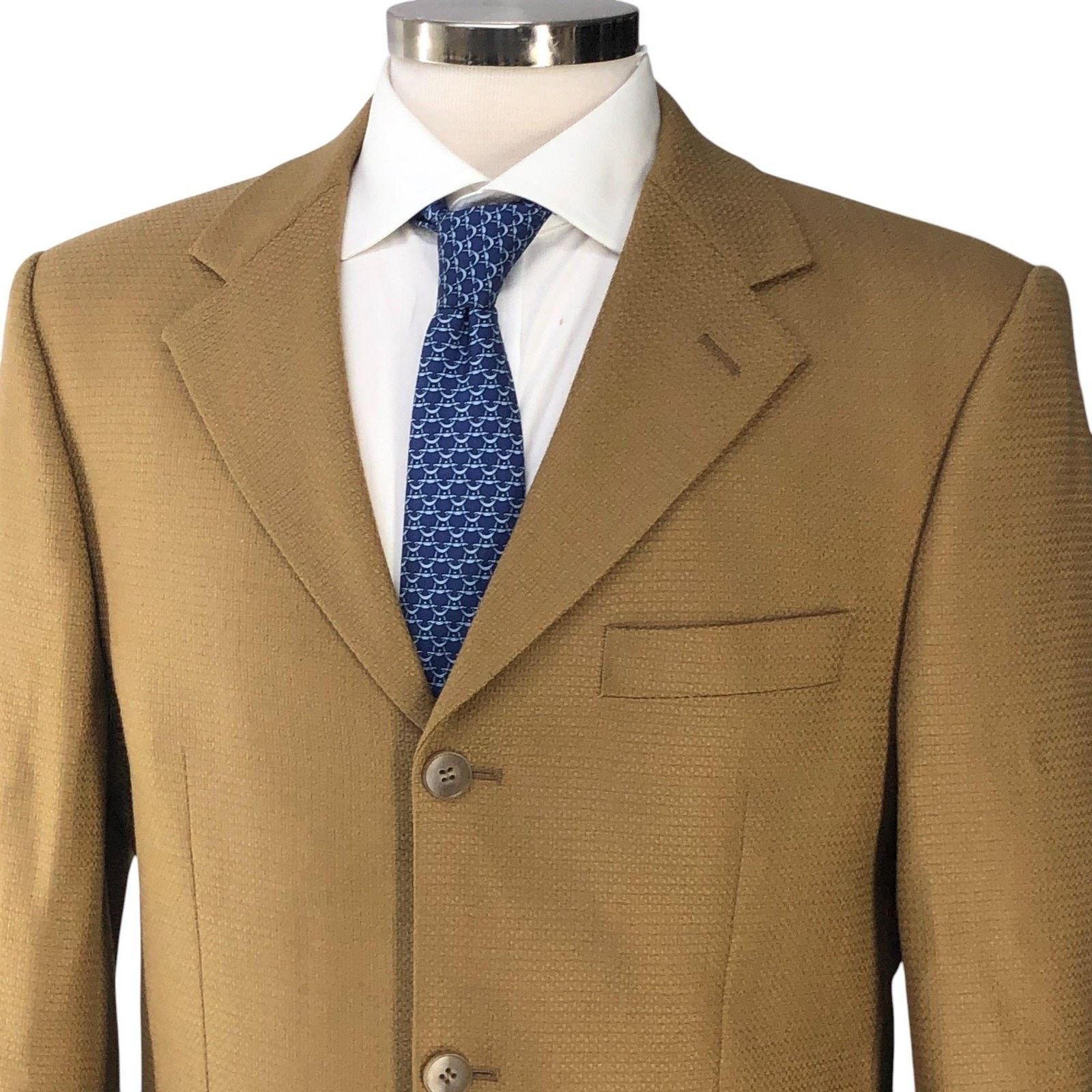 Daniel Hechter Daniel Hechter Blazer 40R Camel Wool Sport Coat Three Button Size 40R - 2 Thumbnail
