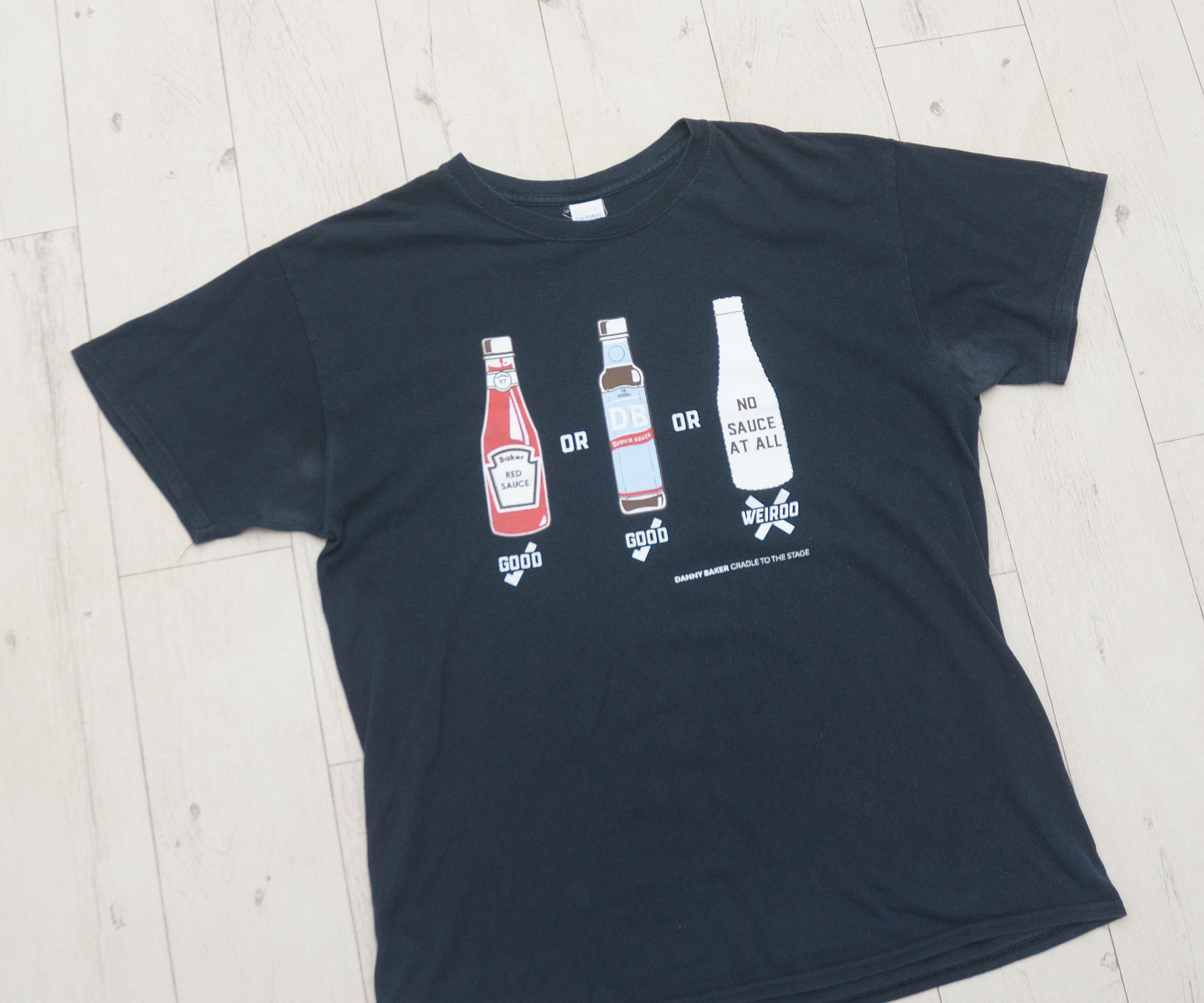 Gildan × Vintage Vintage Red Sauce Brown Sauce No Sauce at all T-Shirt Black Size US L / EU 52-54 / 3 - 2 Thumbnail