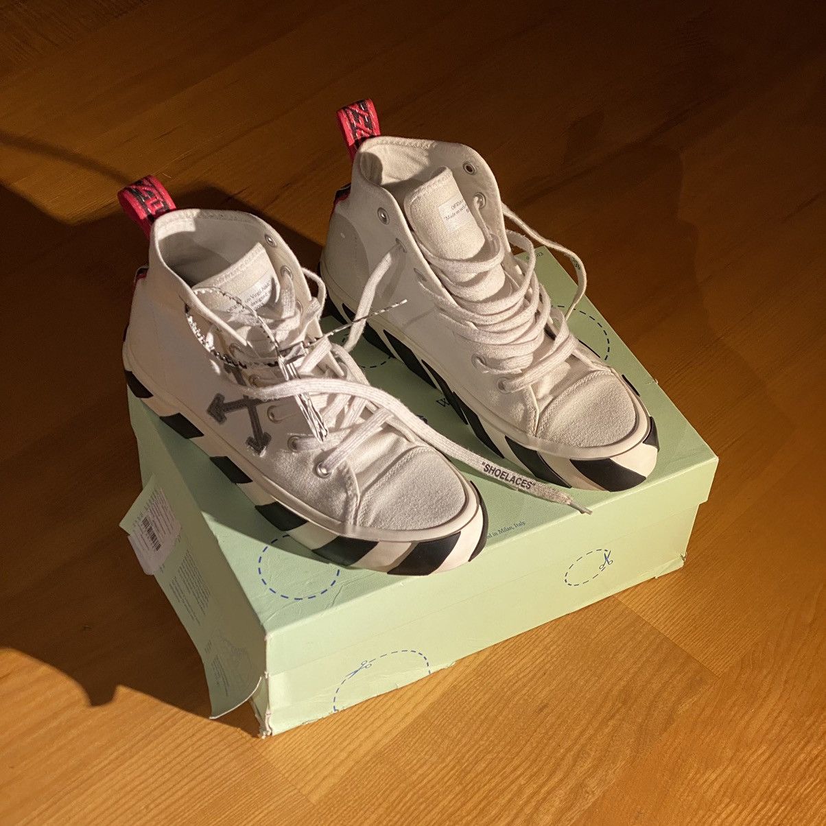 image of Off White Vulcanised High Top Sneakers, Men's (Size 8)