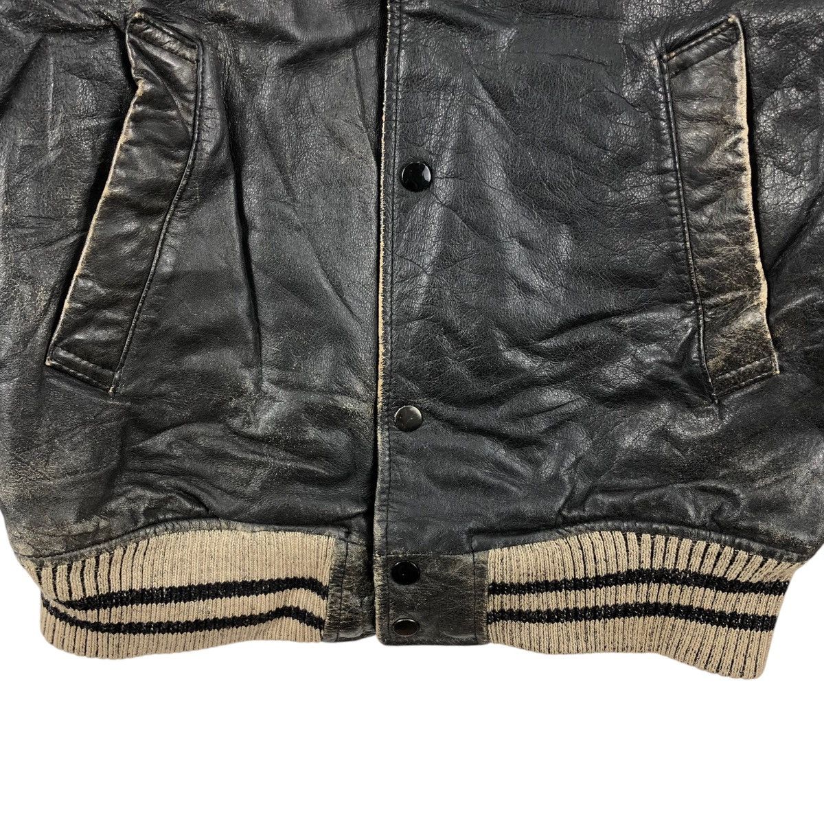 Japanese Brand Vintage 80s MEN’S TENORAS Leather Jacket Flight Logo Vintage Size US L / EU 52-54 / 3 - 4 Thumbnail