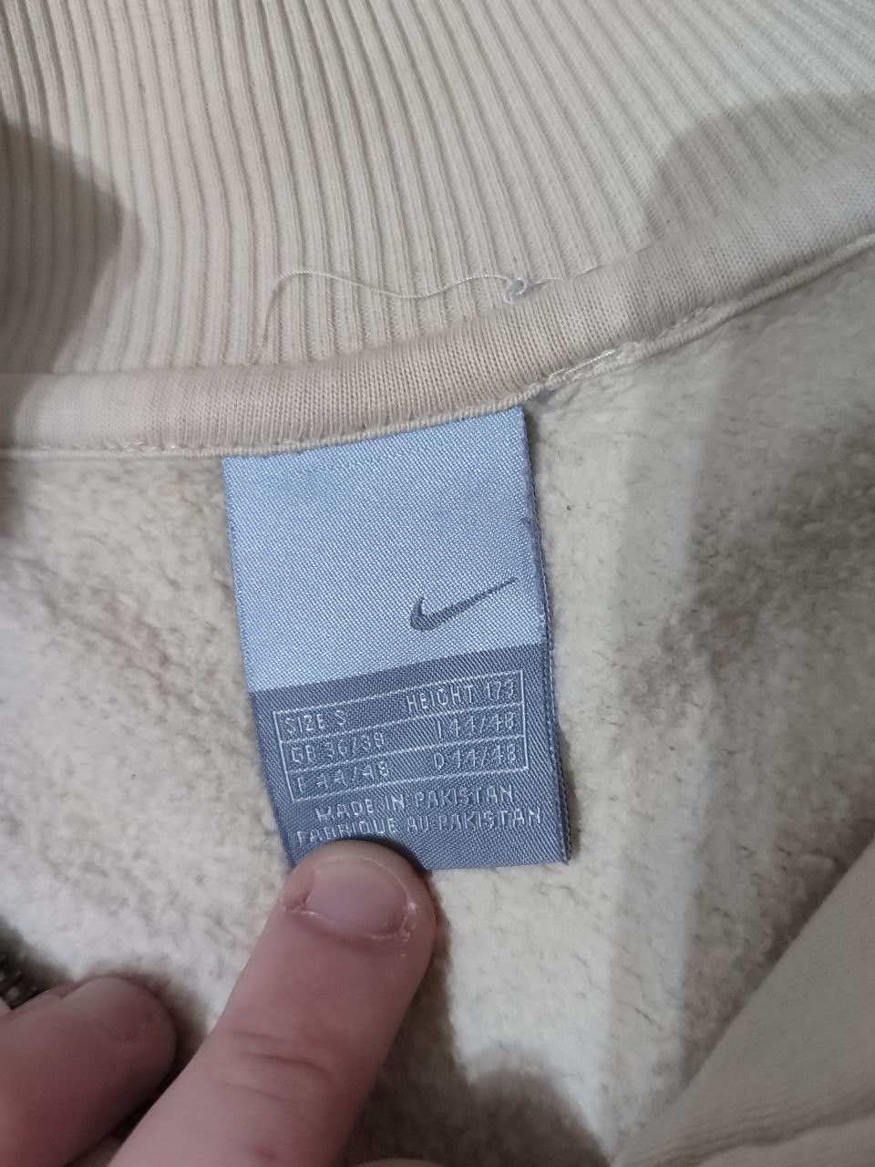 Nike × Vintage 🙉 Vintage Nike Full Zip Sweatshirt Beige 90s Size US S / EU 44-46 / 1 - 7 Thumbnail