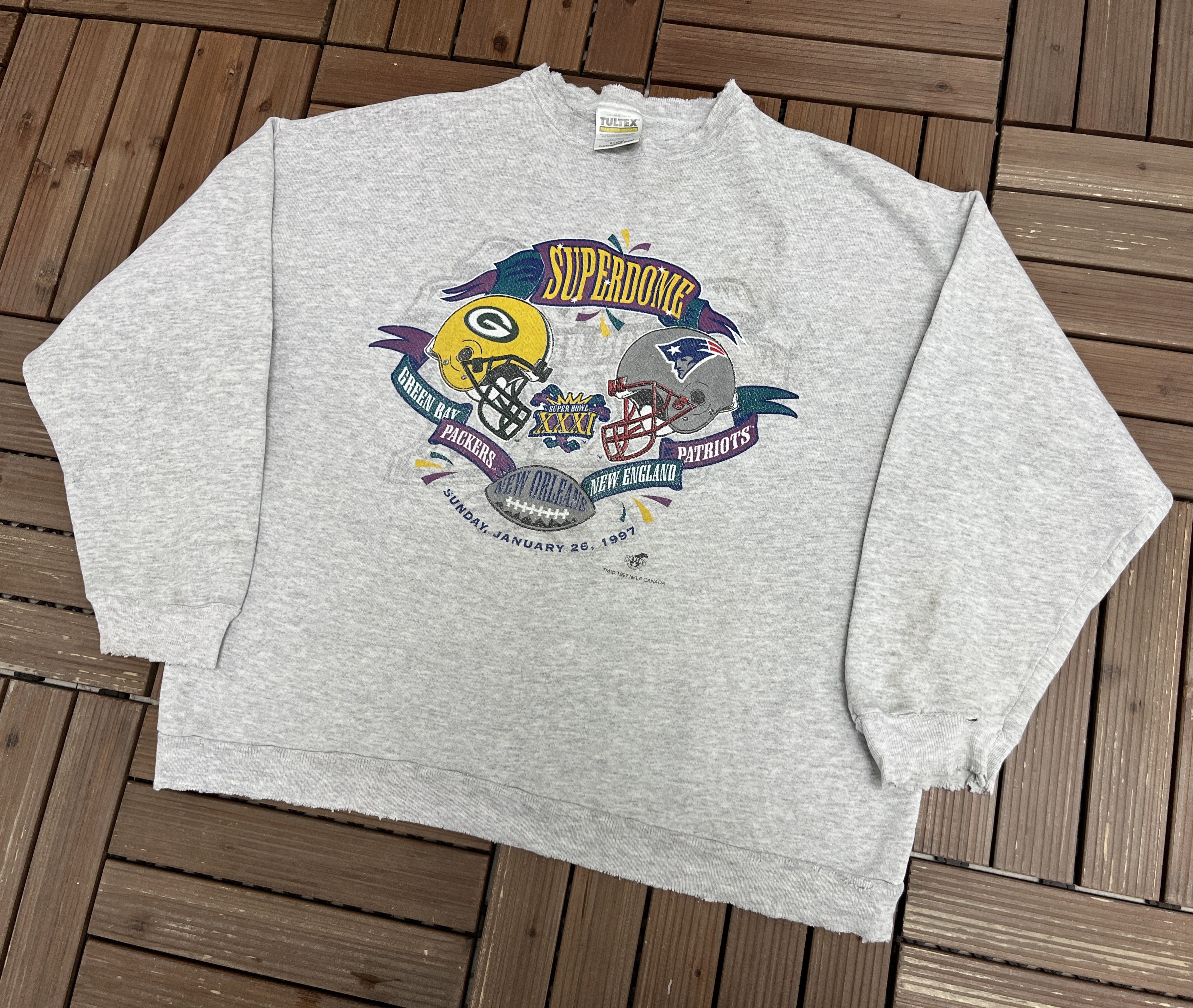 Vintage Patriots vs Packers Super Bowl Vintage Crewneck Size US XL / EU 56 / 4 - 3 Thumbnail