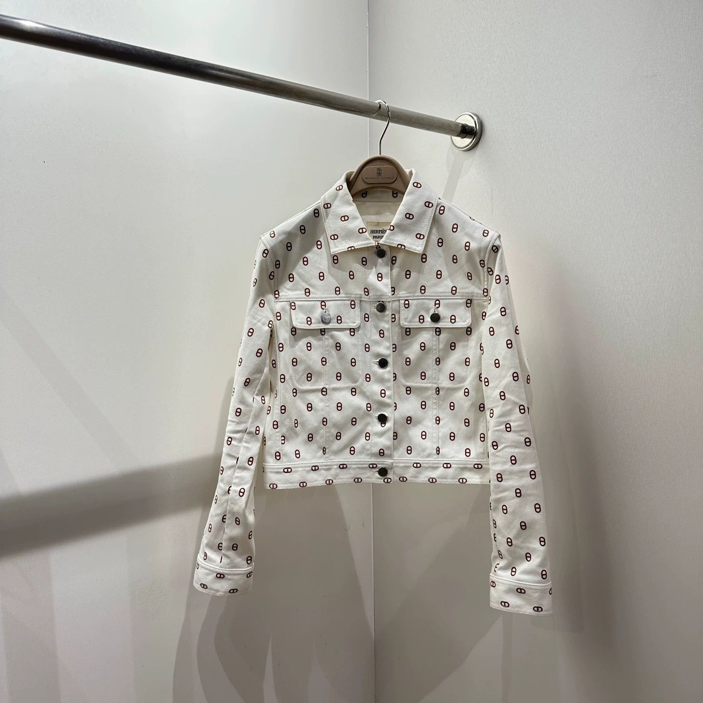Hermes Hermes mar452 all over print pig nose single-breasted Jkt 38 Size S / US 4 / IT 40 - 1 Thumbnail