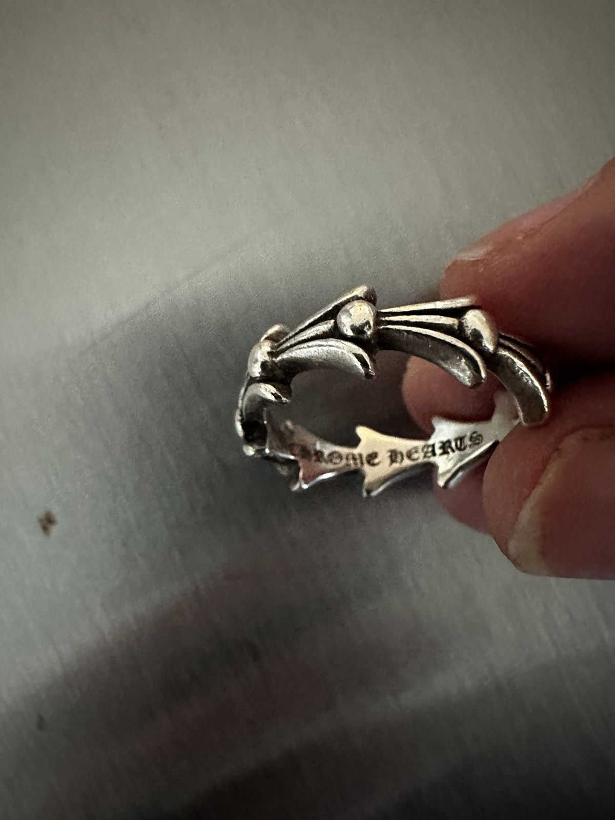 image of Chrome Hearts Crosstail Ring Size 7.5 Silver, Men's