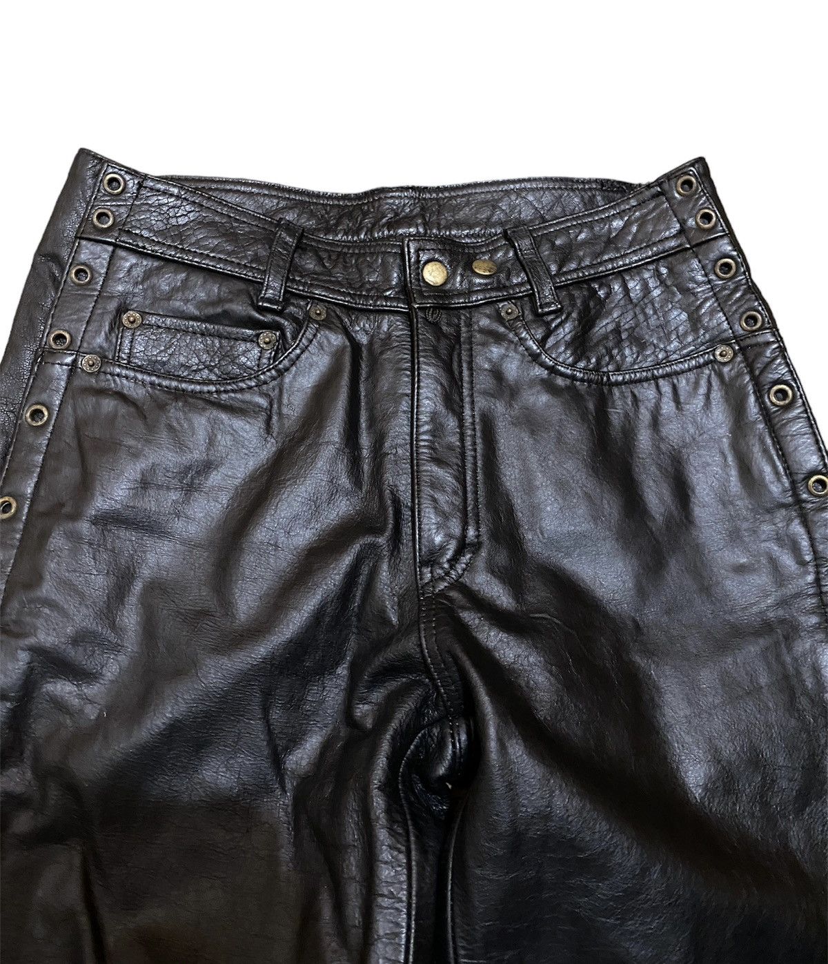 Genuine Leather × Vintage Vintage Motorcycle Leather Biker Pants Size US 30 / EU 46 - 2 Thumbnail