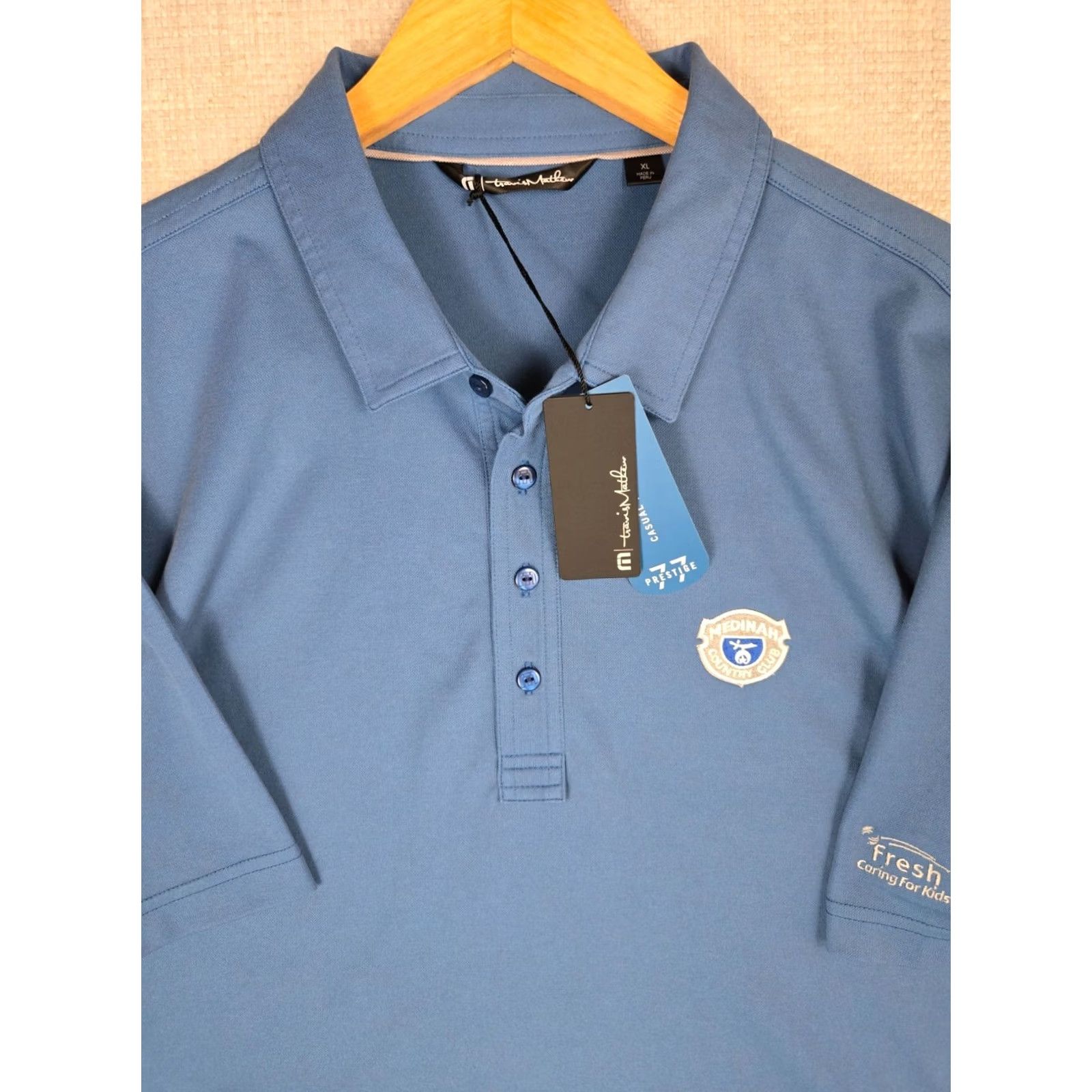 TravisMathew Travis Mathew Shirt Mens XL Blue MEDINAH New Size Polo Pima Polyester Golf Size US XL / EU 56 / 4 - 2 Thumbnail