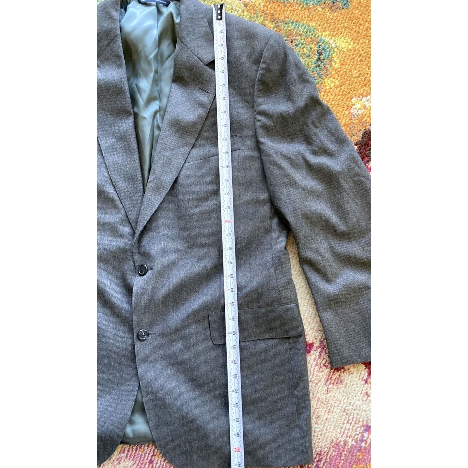 Brooks Brothers VINTAGE Brooks Brothers 2 Pc Suit Mens 43L Jacket 36x29 Gray Wool USA Made Regular Notch Lapel Two-Button Front 2 Piece Mens Boys? Size 46R - 5 Thumbnail
