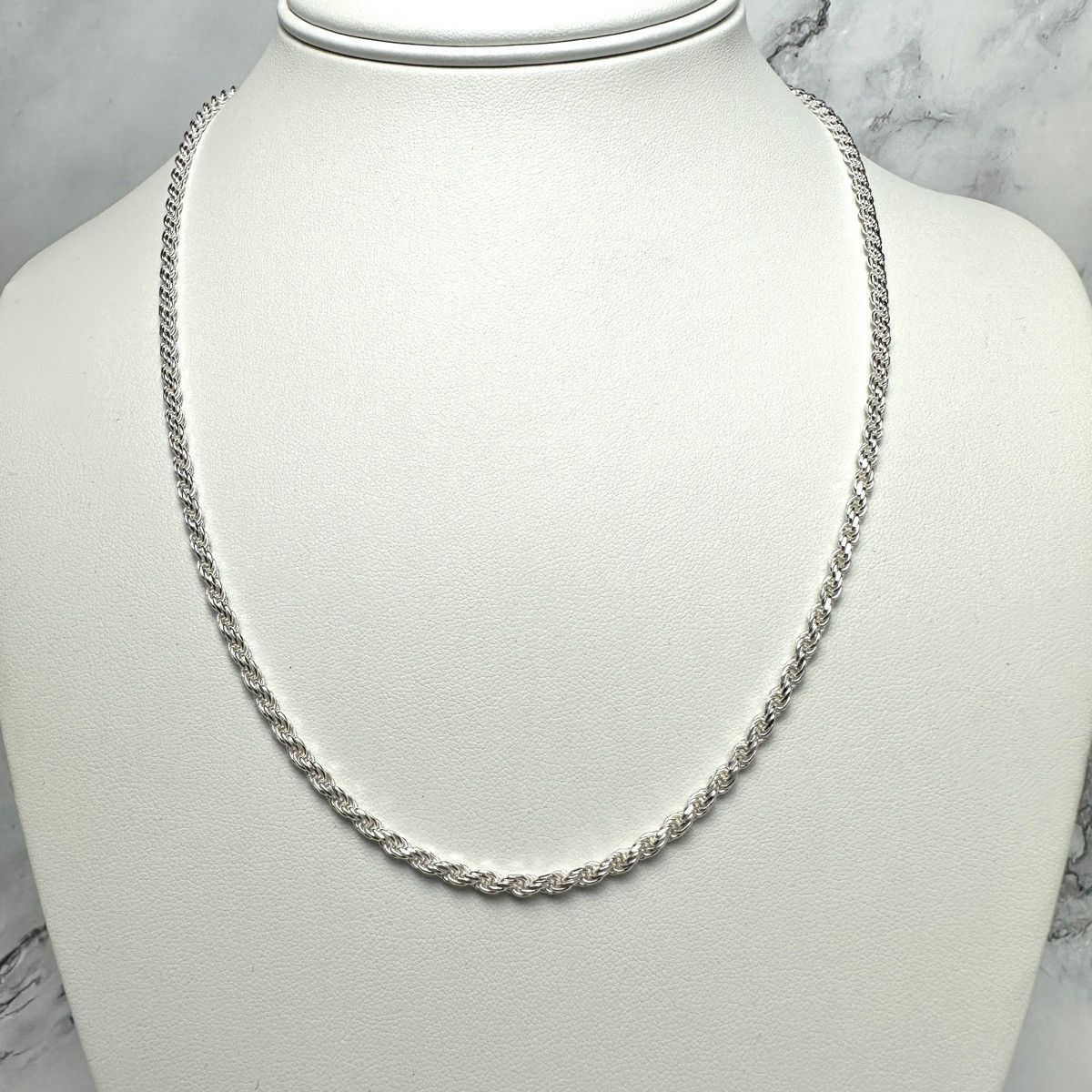 Jewelry Silver Chain Solid .925 Silver Rope Chain 3MM 20 Inches Size ONE SIZE - 1 Preview