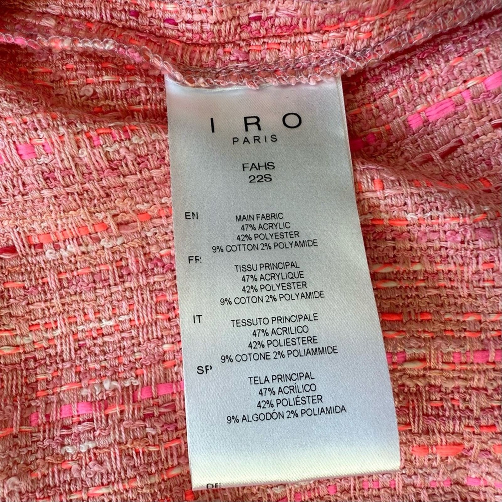 Iro NWT!!! IRO Paris tweed shirt/jacket size 34FR or 4US 495$ Size S / US 4 / IT 40 - 7 Thumbnail