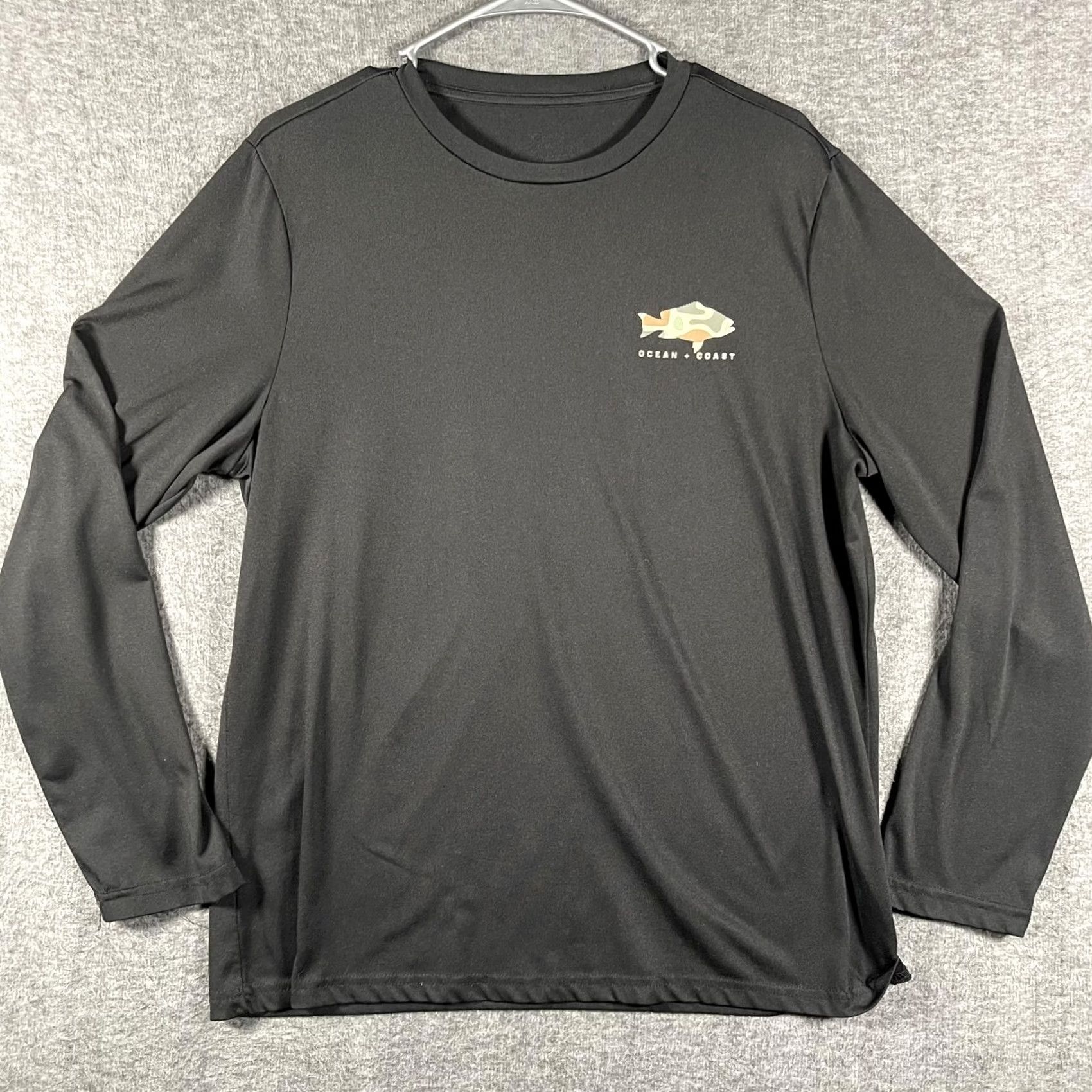 Vintage Ocean + Coast Shirt Mens L Black Camo Fish Graphic Long Sleeve Fishing Tee Size US L / EU 52-54 / 3 - 2 Thumbnail