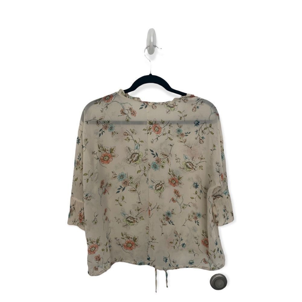 Other DR2 Semi-Sheer Floral Boho Blouse | Size S | Ruffled Necklin Size S / US 4 / IT 40 - 3 Thumbnail