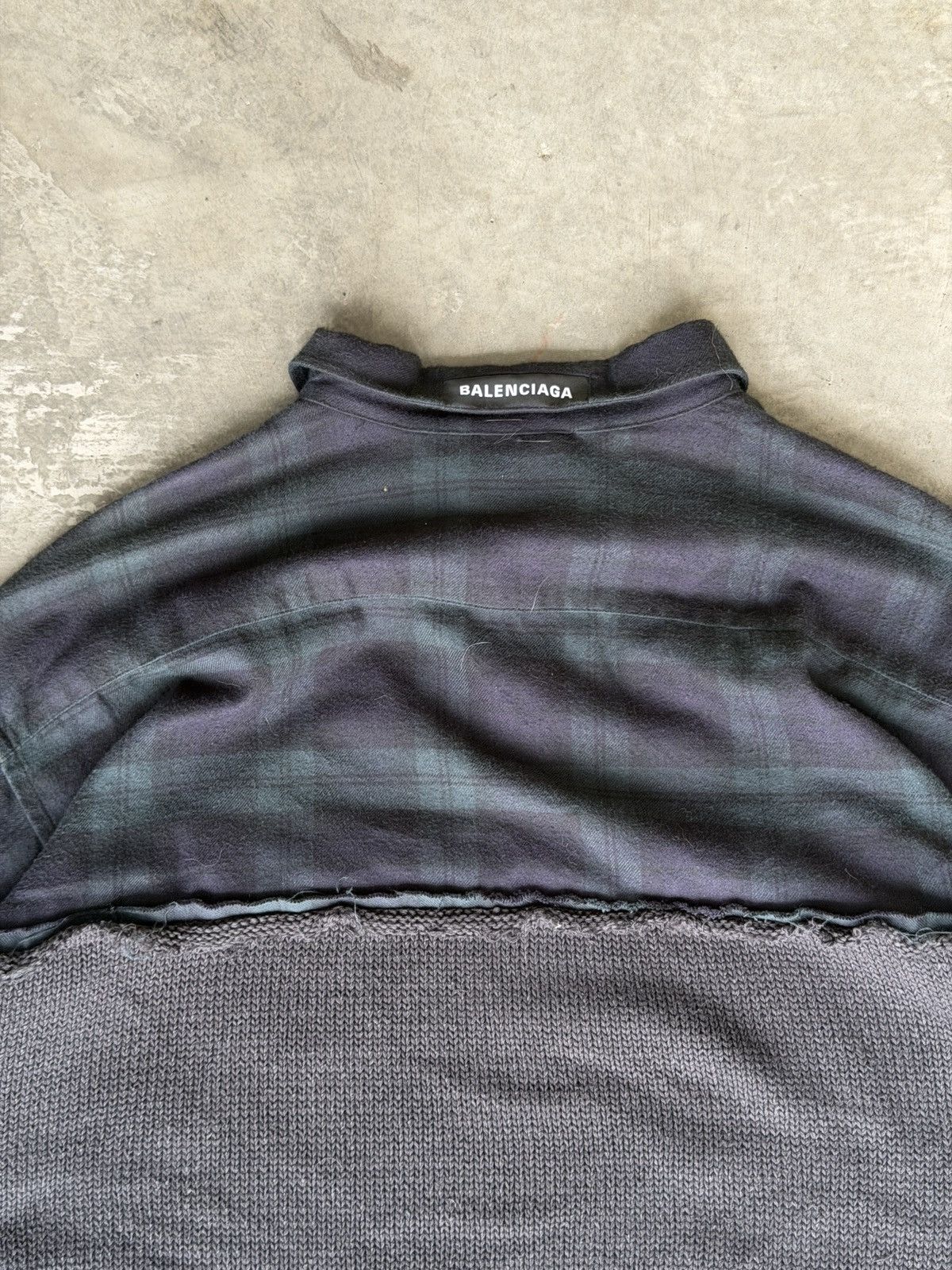 Balenciaga Balenciaga cut up hybrid sweater flannel Size US XL / EU 56 / 4 - 5 Thumbnail