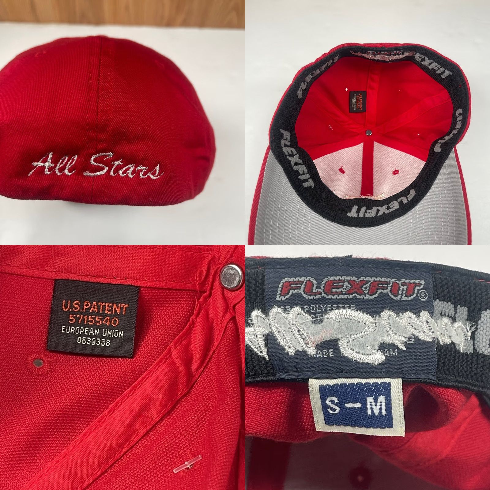 Vintage Flexfit Red Baseball Hat Cap Adult Size S-M Fitted Stretch Breathable Stars Logo Y All Stars Size ONE SIZE - 8 Thumbnail