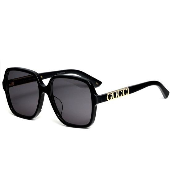 image of New Gucci Gg1189Sa - 002 Square Logo Sunglasses in Black, Men's