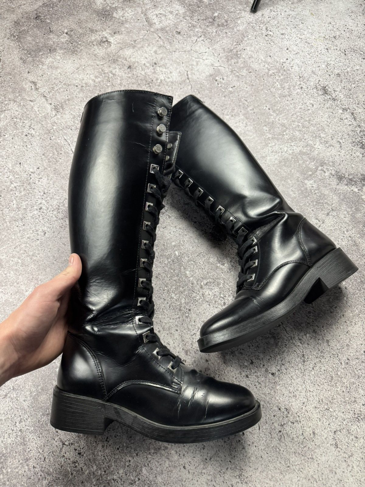 Japanese Brand Vintage AS 98 Zip Ankle Owens Style Leather Distressed Boots Size US 7 / IT 37 - 4 Thumbnail