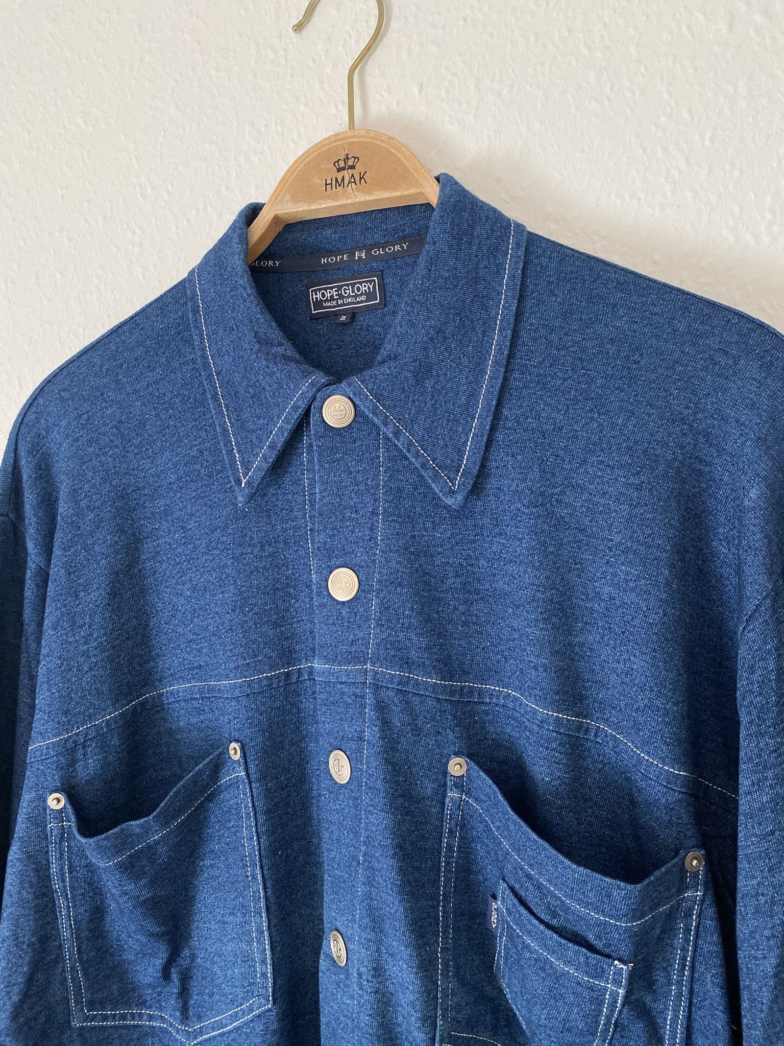 Vintage 2/M - Indigo Knit Shirt - Made in England Size US M / EU 48-50 / 2 - 3 Thumbnail
