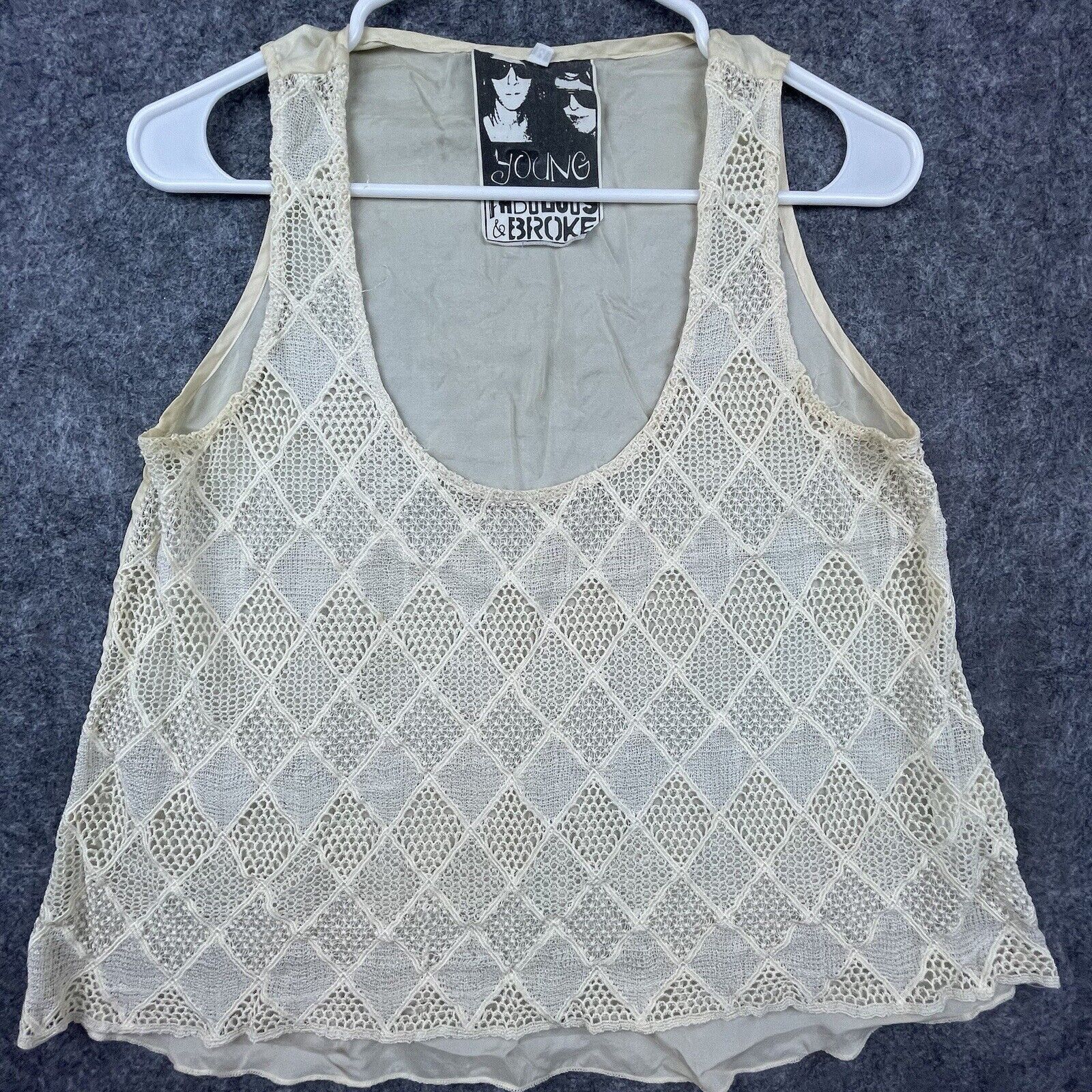 Young Fabulous & Broke Young Fabulous & Broke Top Womens Med Ivory Crochet Cottage Size M / US 6-8 / IT 42-44 - 1 Thumbnail