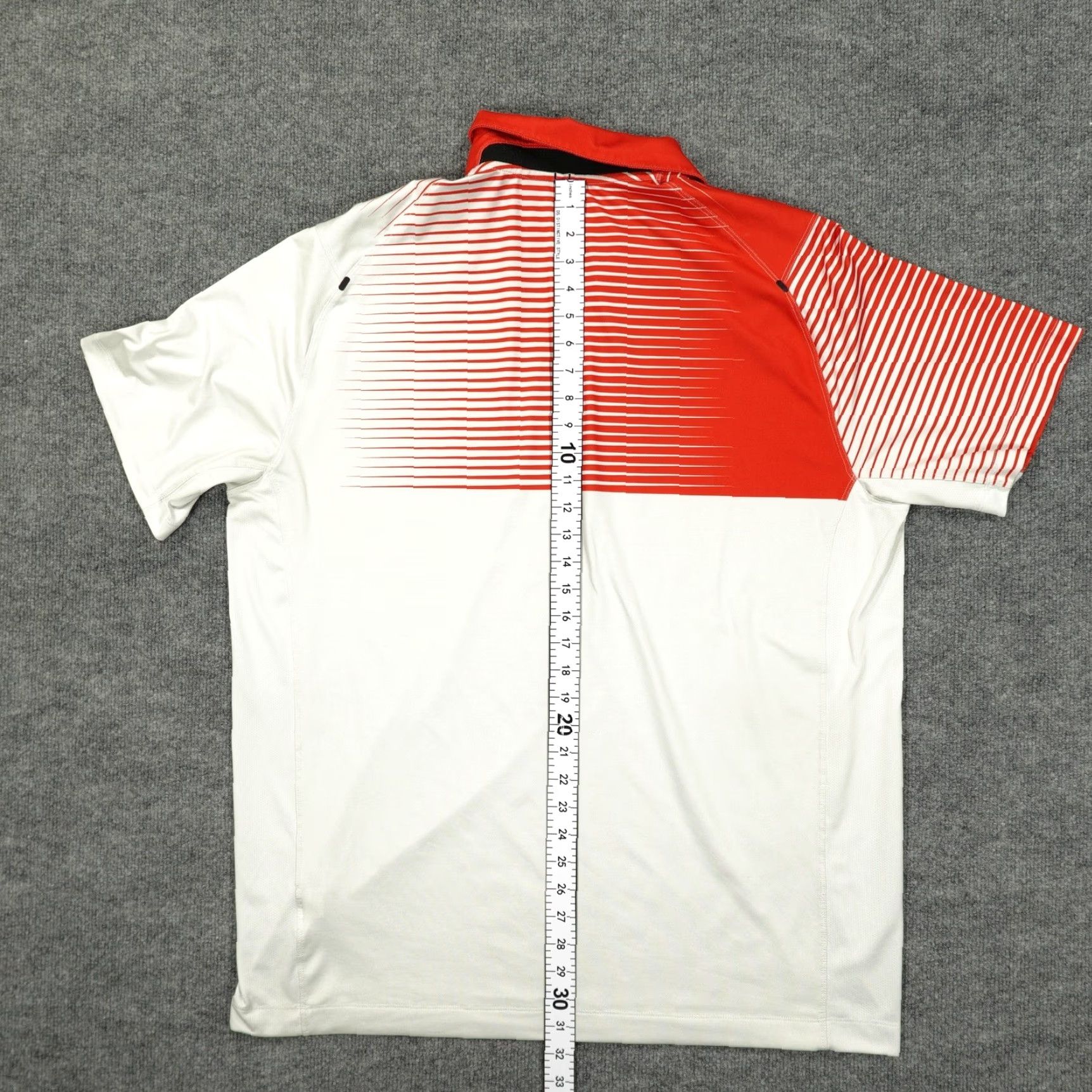 Nike Nike Golf Polo Shirt Mens XL White Red Gradient Stripe Dri-FIT Swoosh Stretch Size US XL / EU 56 / 4 - 7 Thumbnail