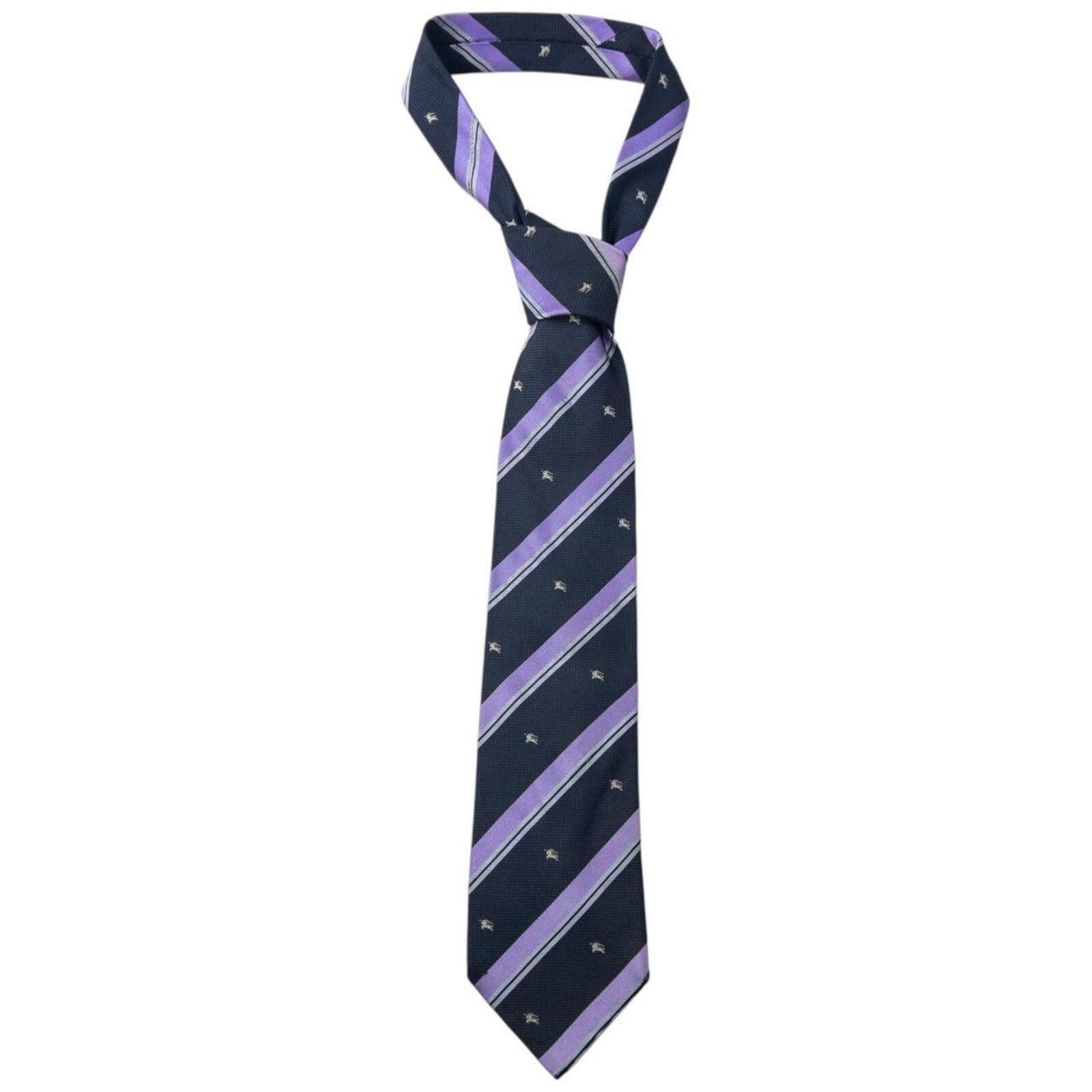 Burberry Vintage 2000s Burberry Striped Monogram Silk Tie Size ONE SIZE - 1 Thumbnail