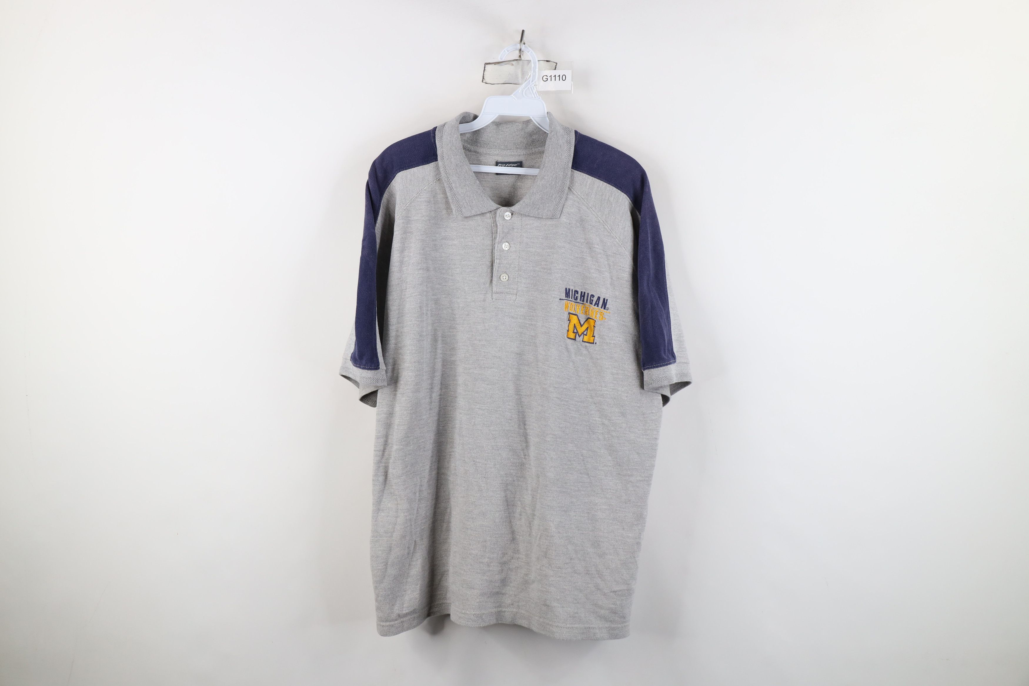 Vintage Vintage 90s Spell University of Michigan Football Golf Polo Size US L / EU 52-54 / 3 - 1 Thumbnail