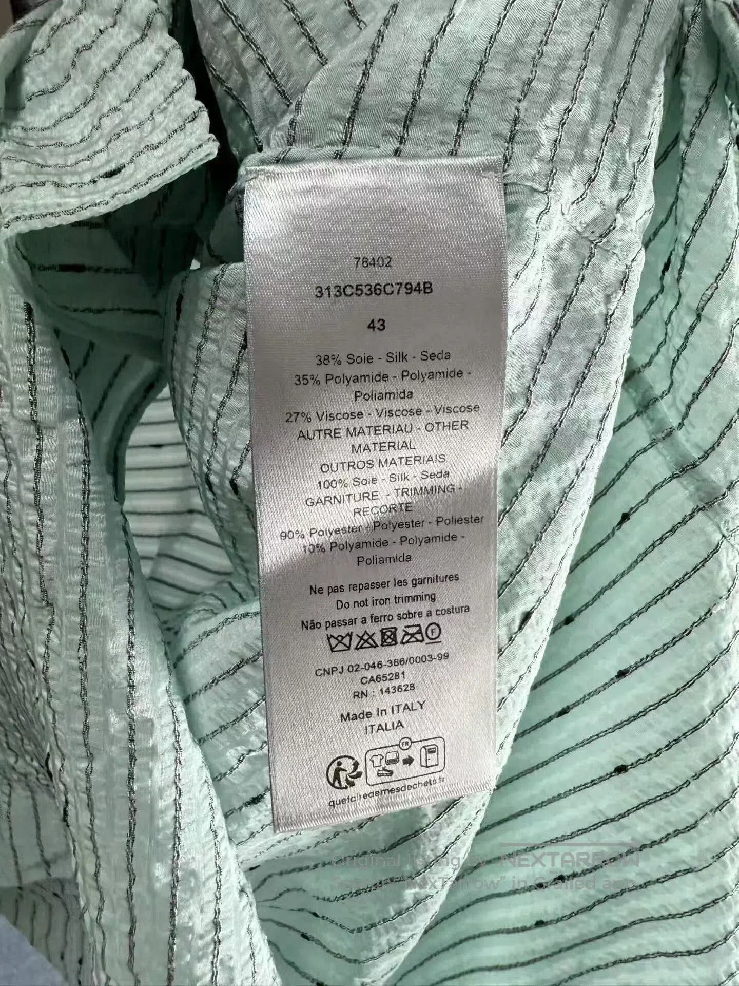 Dior Dior size 43 Mint Green Lettering Silk Shirt| Size US M / EU 48-50 / 2 - 4 Thumbnail